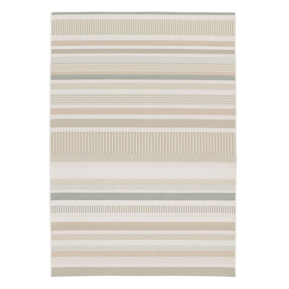 SWEEEK Tapis intérieur/extérieur vintage motif linéaire crème beige gris Gary