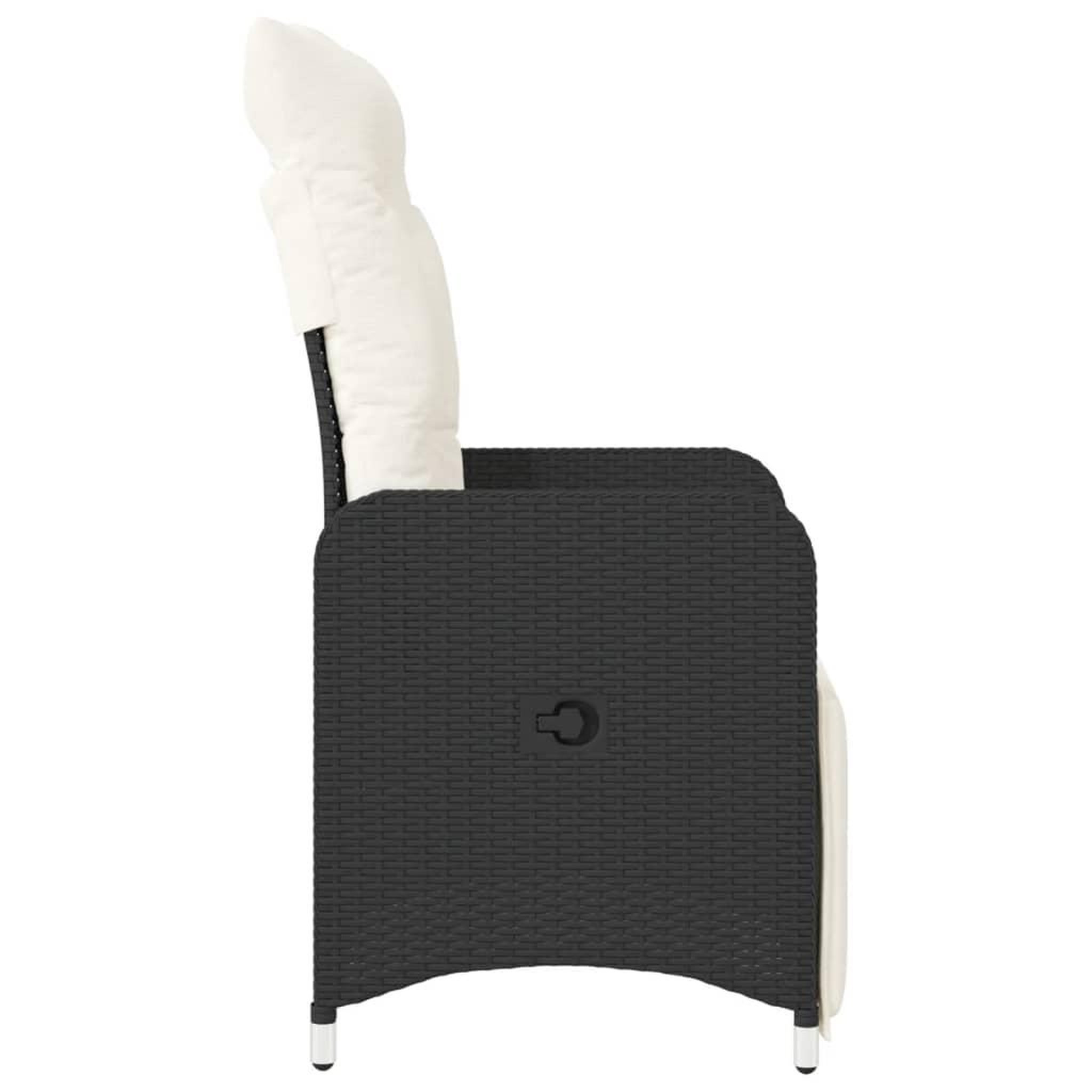 Voir la diapositive 5 : VIDAXL Chaises inclinables de jardin lot de 2 et coussins noir rotin