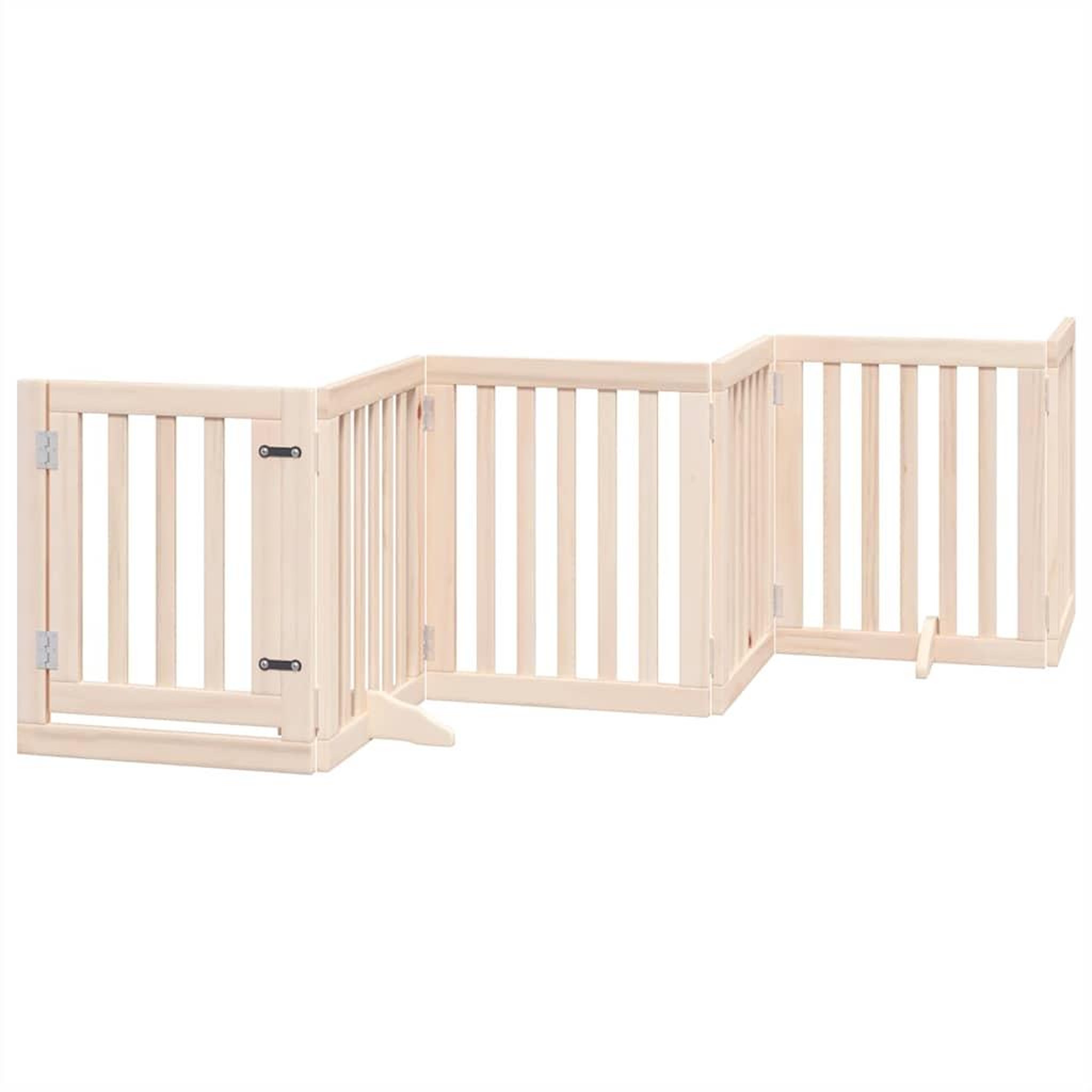 Voir la diapositive 3 : VIDAXL Barriere pour chiens avec porte pliable 9panneaux bois peuplier