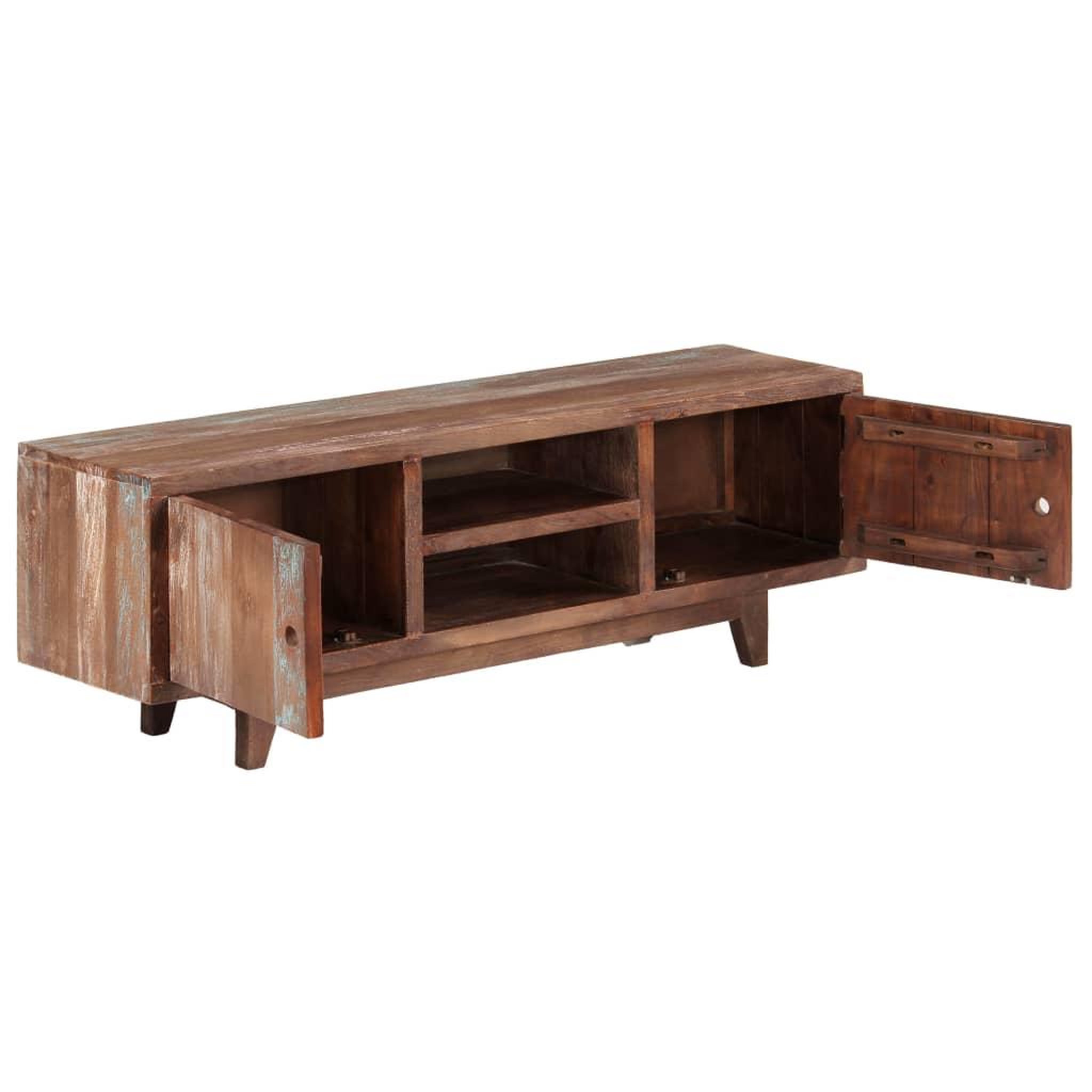 Voir la diapositive 3 : VIDAXL Meuble TV Bois d'acacia massif Vintage 118 x 30 x 40 cm