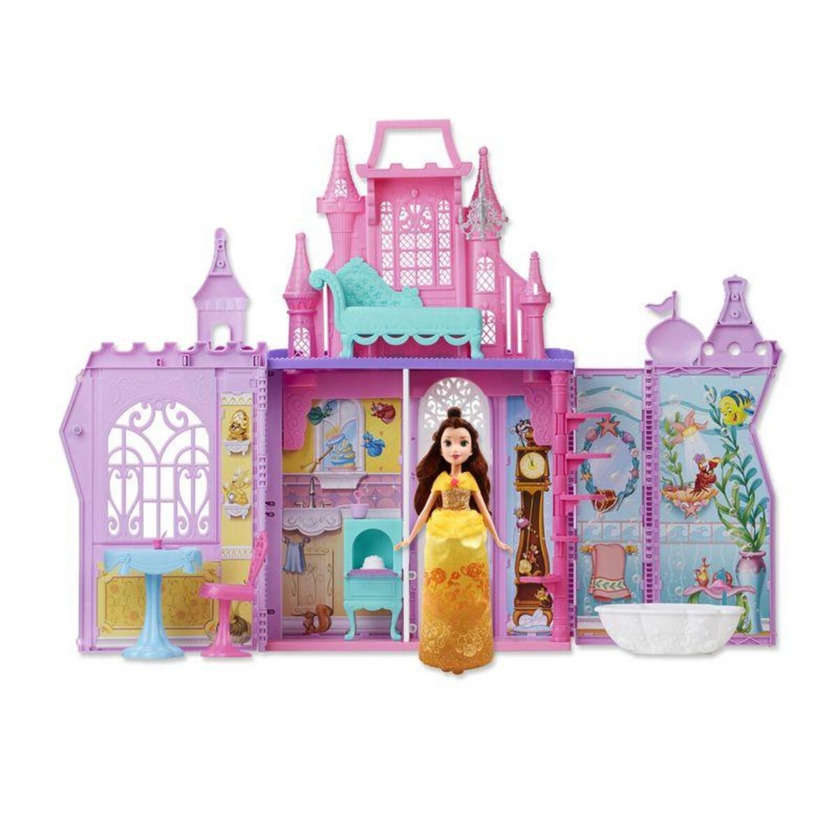HASBRO Château mallette + poupée Belle - Disney Princess