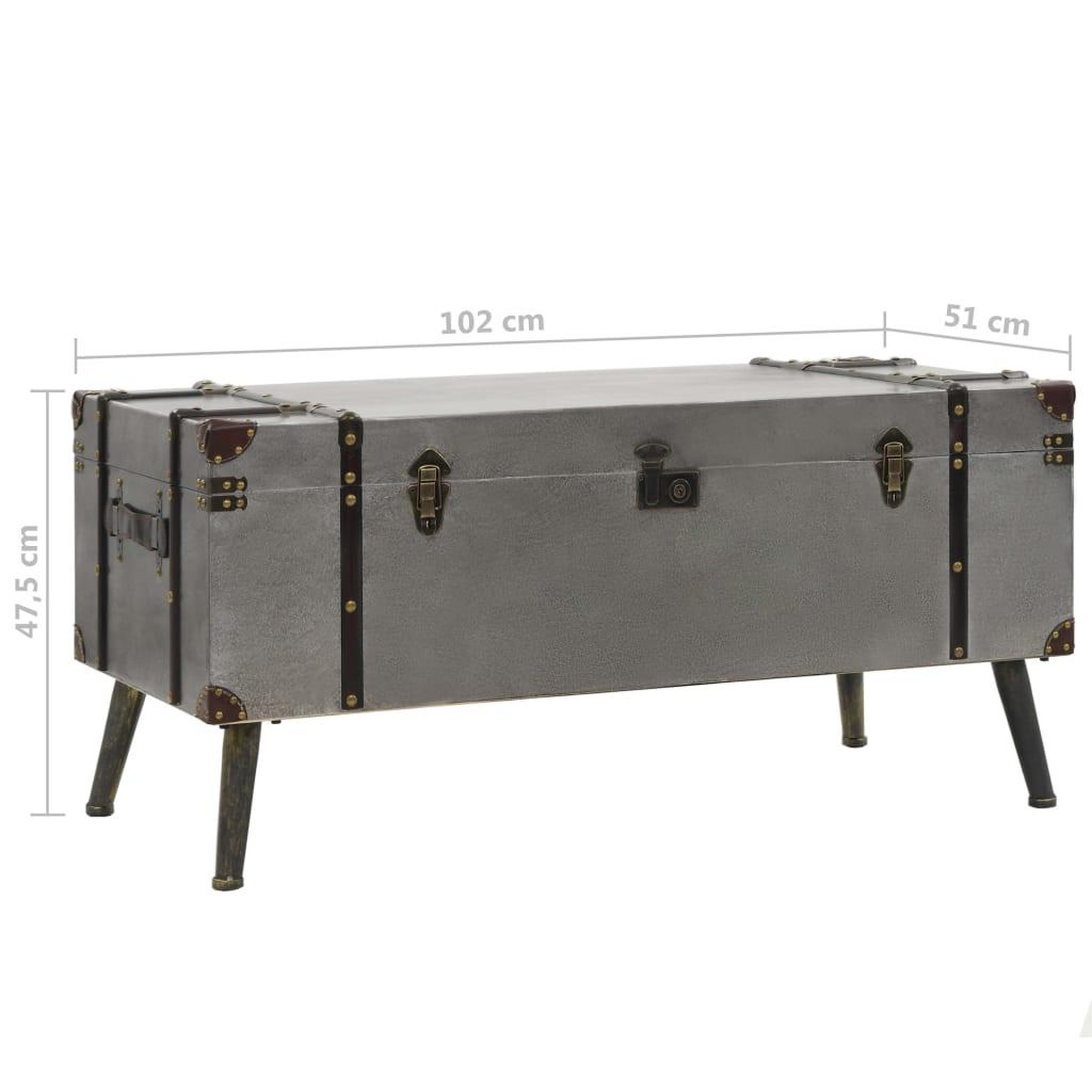 Voir la diapositive 6 : VIDAXL Table basse mdf et aluminium 102x51x47,5 cm