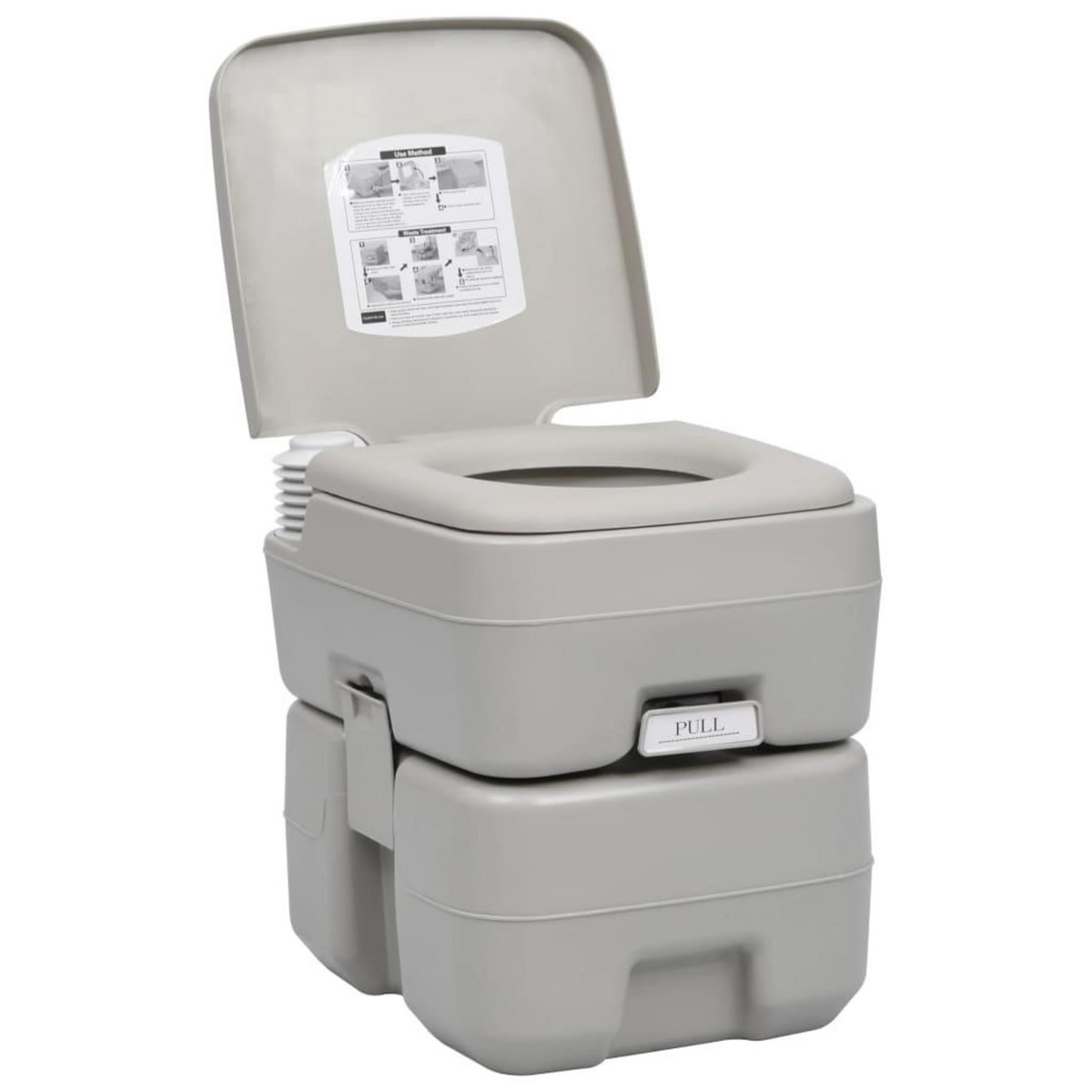 VIDAXL Toilette portable de camping Gris 20+10 L