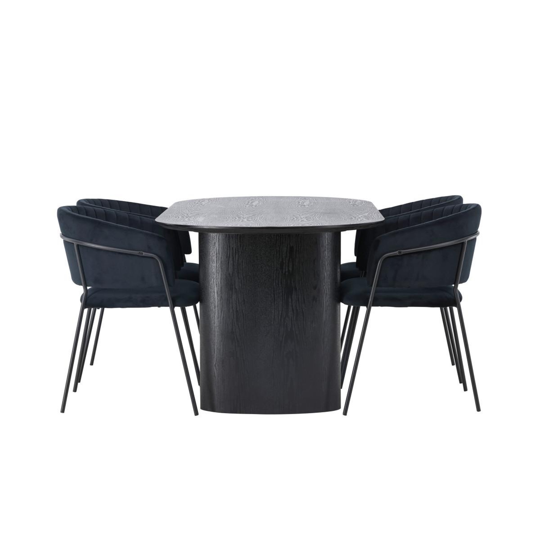 Voir la diapositive 2 : Paris Prix Ensemble table à manger & 4 chaises  isolde & selma  180cm noir