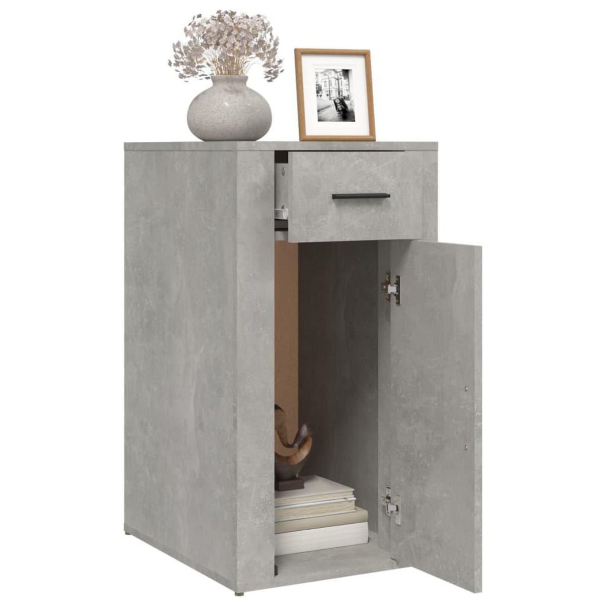 VIDAXL Armoire de bureau Gris beton 40x49x75 cm Bois d'ingenierie