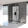 Voir la diapositive 1 : Aurlane Cabine de douche carré à motif carreaux de métro blanc 90x90 cm