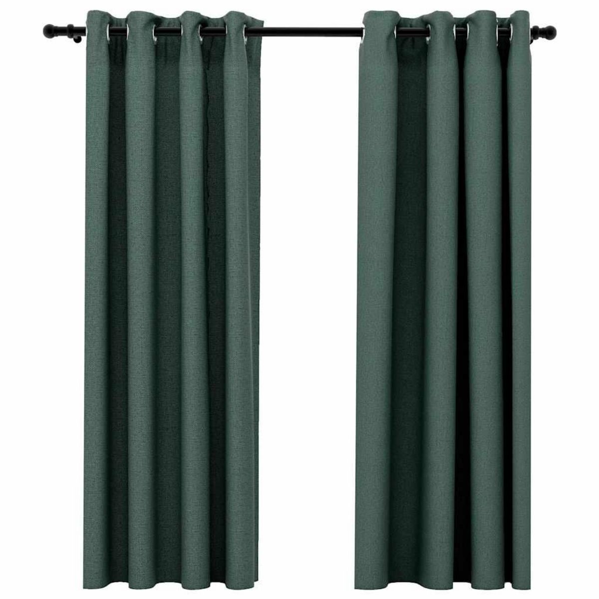 VIDAXL Rideaux occultants Aspect lin avec œillets 2 pcs Vert 140x175cm