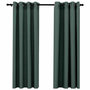 Voir la diapositive 2 : VIDAXL Rideaux occultants Aspect lin avec œillets 2 pcs Vert 140x175cm