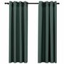 Voir la diapositive 2 : VIDAXL Rideaux occultants Aspect lin avec œillets 2 pcs Vert 140x175cm