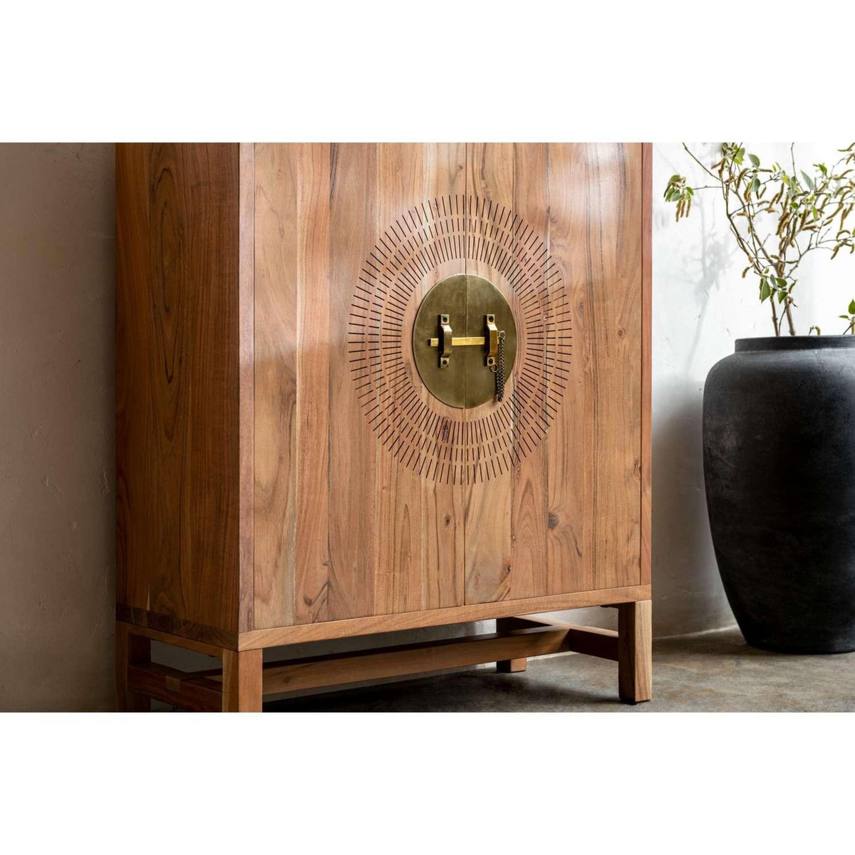 ATMOSPHERA Buffet haut 2 portes en bois JILING - Marron