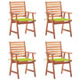 Voir la diapositive 1 : VIDAXL Chaises a manger d'exterieur lot de 4 et coussins Acacia massif