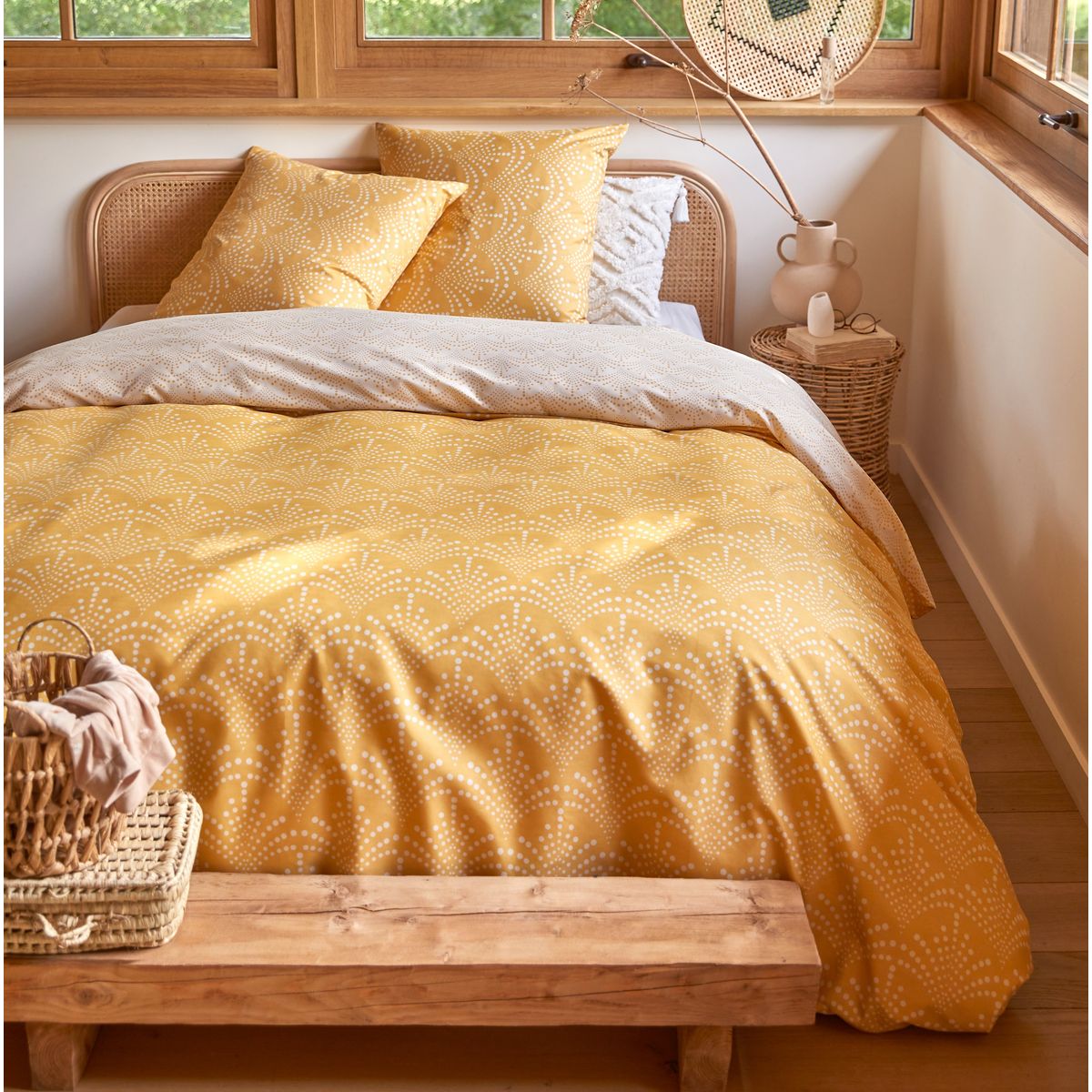 ACTUEL Parure housse de couette en microfibre motif art déco PAVLO