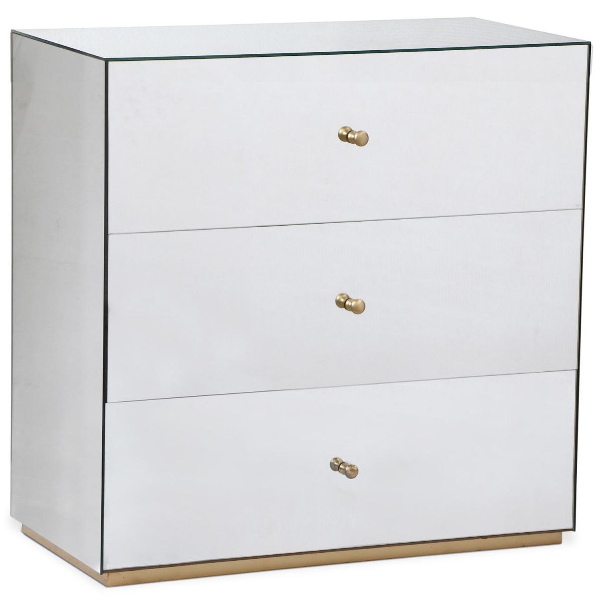 Voir la diapositive 1 : Paris Prix Commode 3 tiroirs  miravo  86cm transparent & or