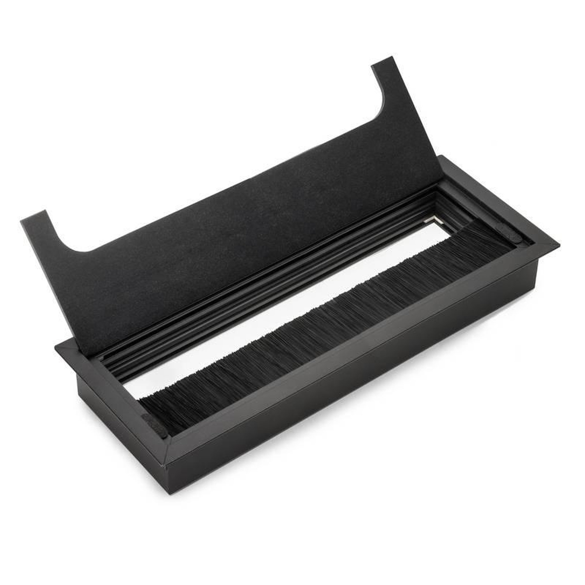 EMUCA SRL Passe-cables de table Quadrum - rectangulaire - 269x80mm à encastrer - Aluminium - Noir
