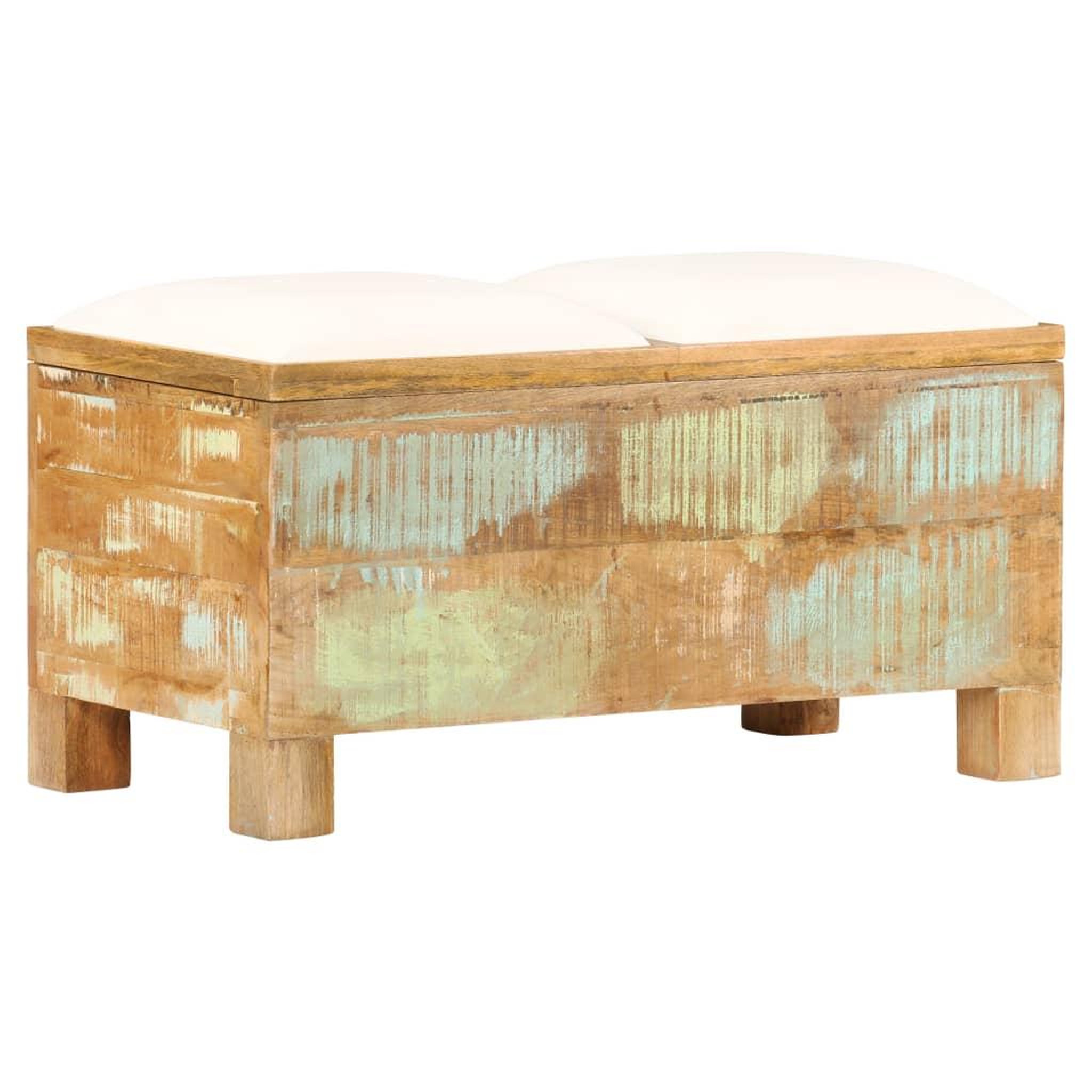 Voir la diapositive 1 : VIDAXL Banc de rangement Bois massif recycle 80 x 40 x 40 cm