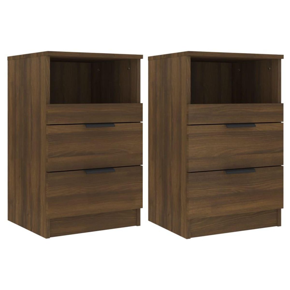 VIDAXL Tables de chevet 2 pcs Chene marron Bois d'ingenierie