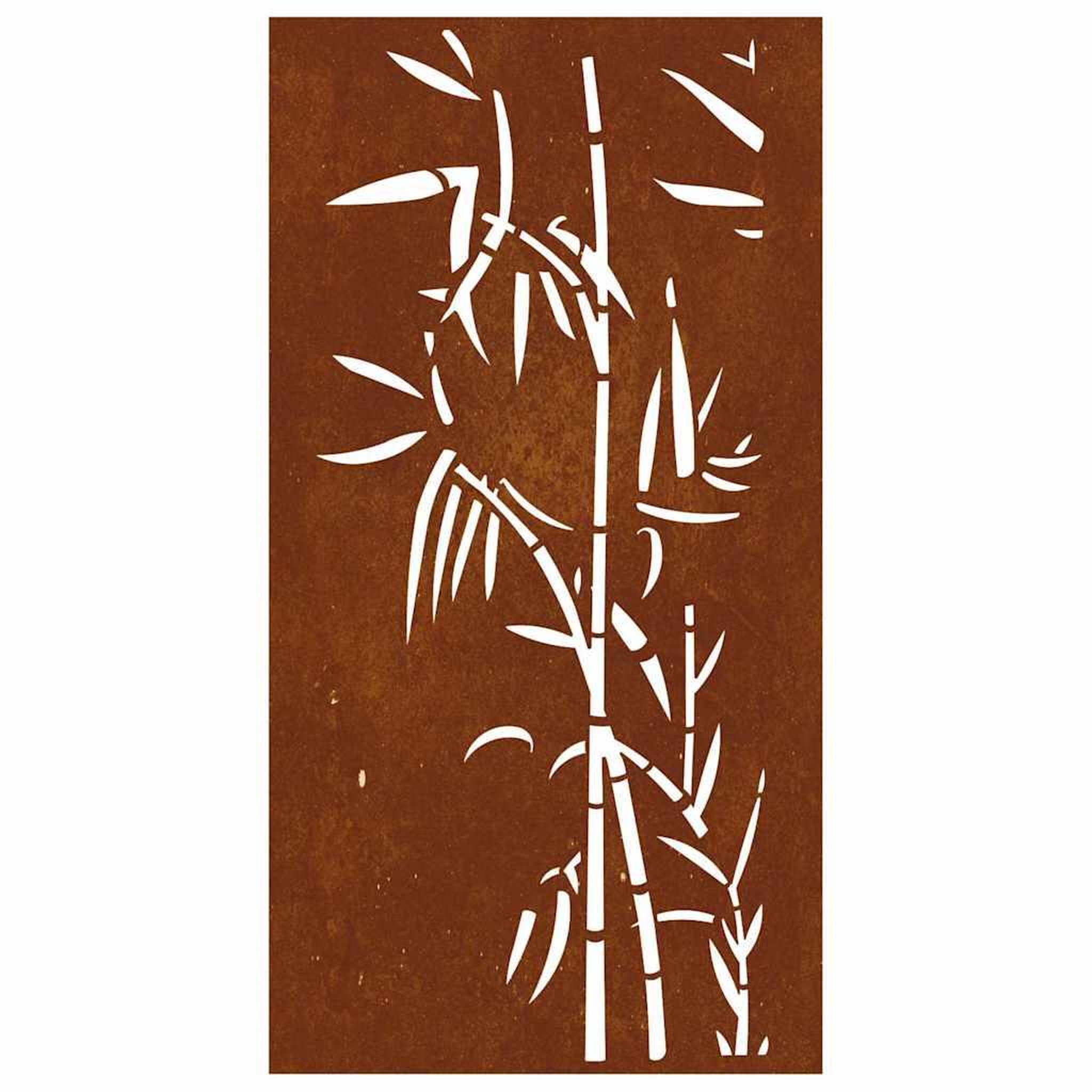 Voir la diapositive 5 : VIDAXL Decoration murale jardin 105x55 cm acier corten design bambou