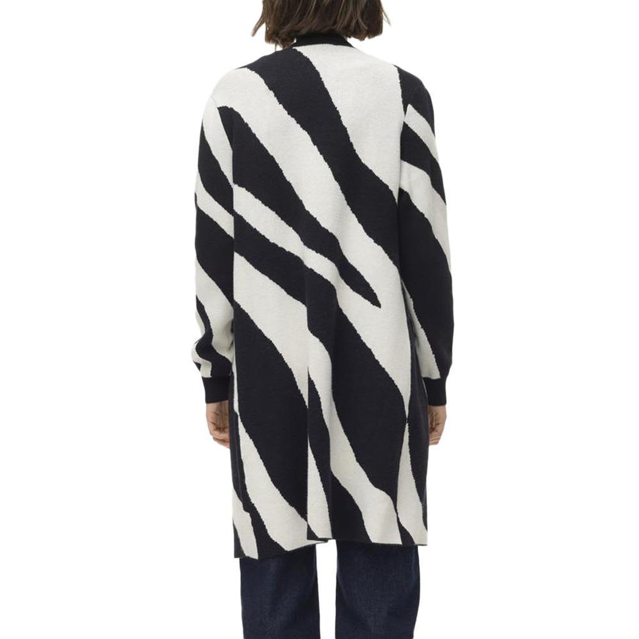 Voir la diapositive 2 : Vero Moda Gilet Long Blanc/Noir Imprimé Femme Vero Moda Nancy Open