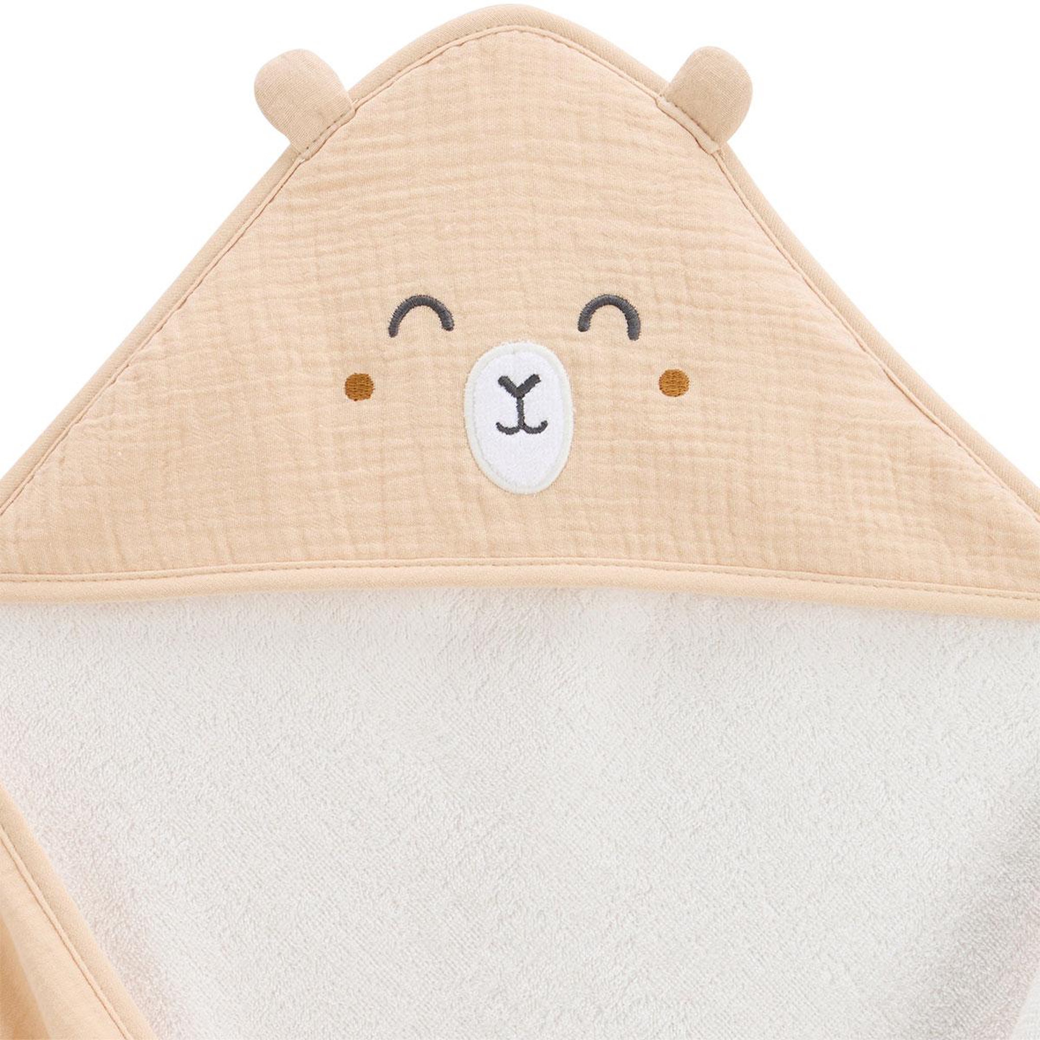 Voir la diapositive 2 : Petit Béguin Cape de bain bébé noisette