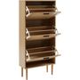 Voir la diapositive 3 : Meuble À Chaussures Cannage Et Décor Bois 3 Portes - L60 cm AMANDINE