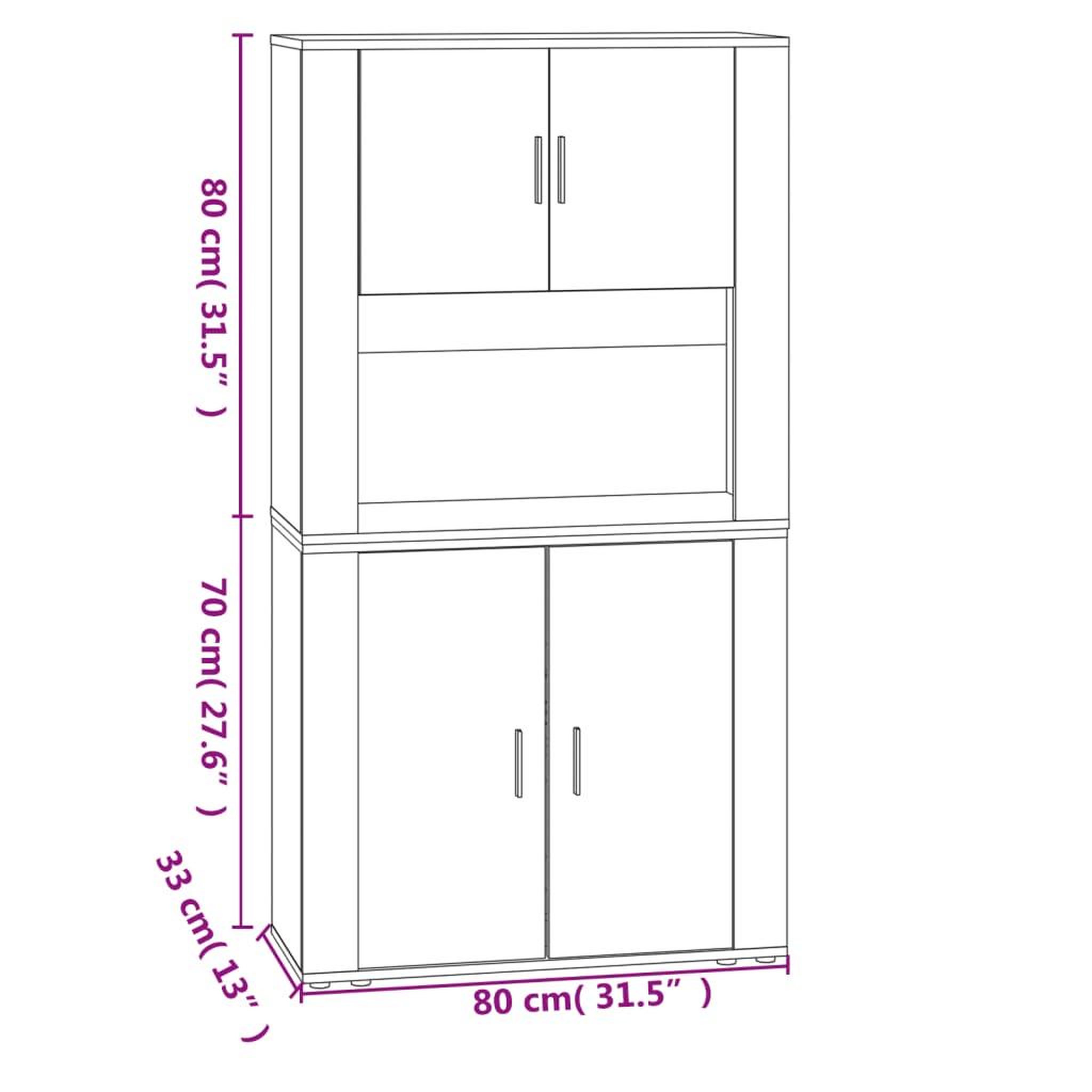 Voir la diapositive 6 : VIDAXL Buffet haut chene sonoma bois d'ingenierie