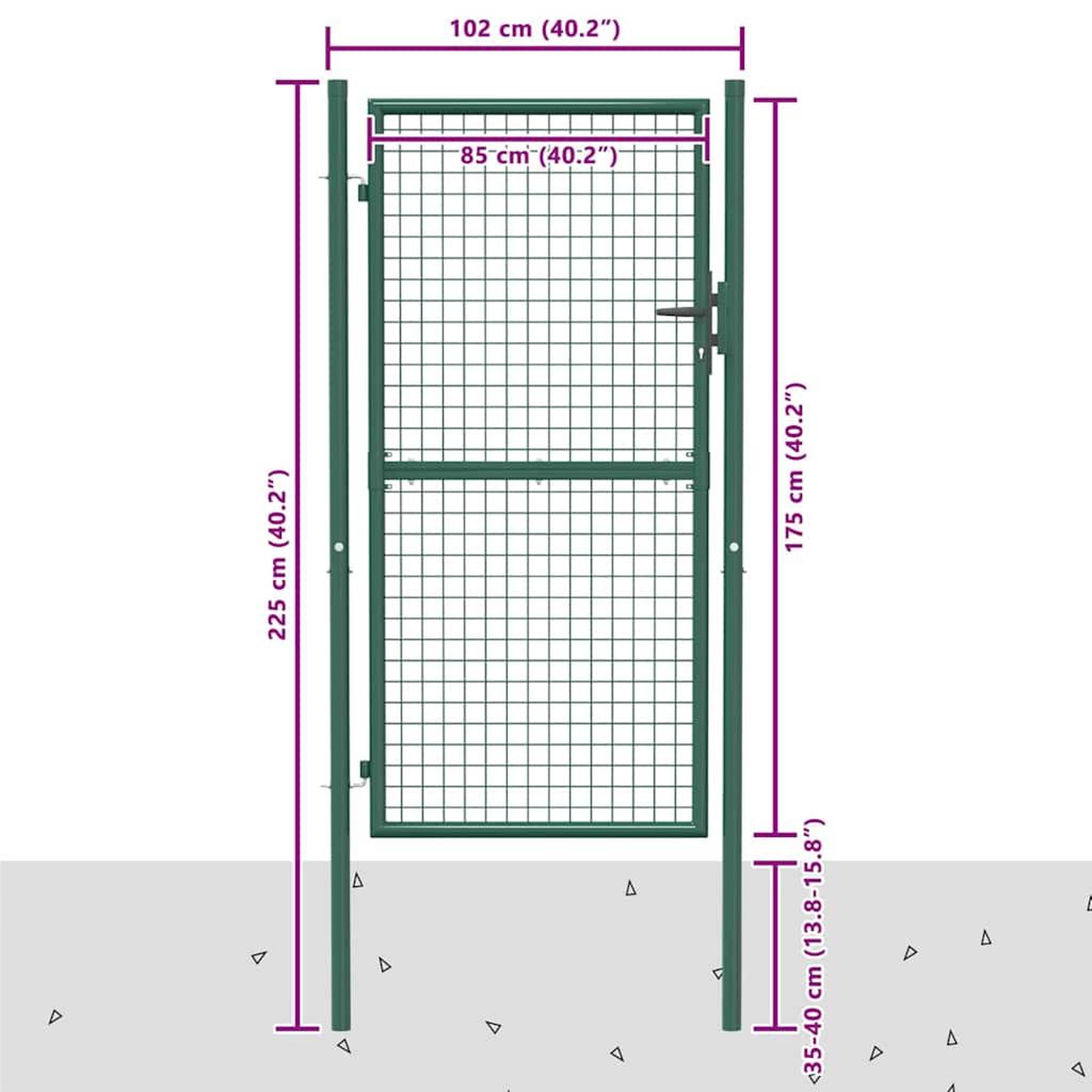 Voir la diapositive 6 : VIDAXL Portail de cloture en acier 100x175 cm vert
