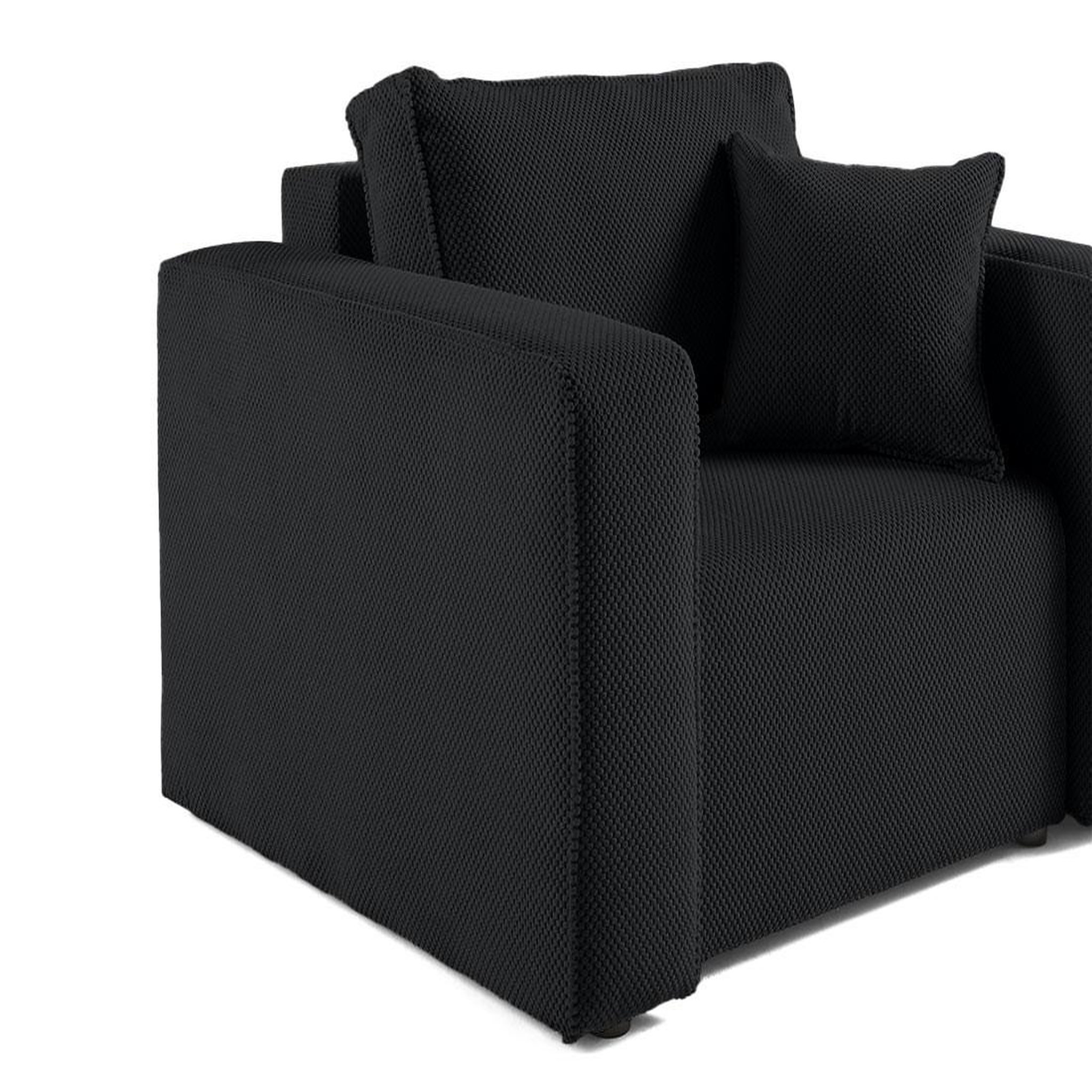 Voir la diapositive 4 : BEST MOBILIER Topaze - fauteuil - en velours texturé