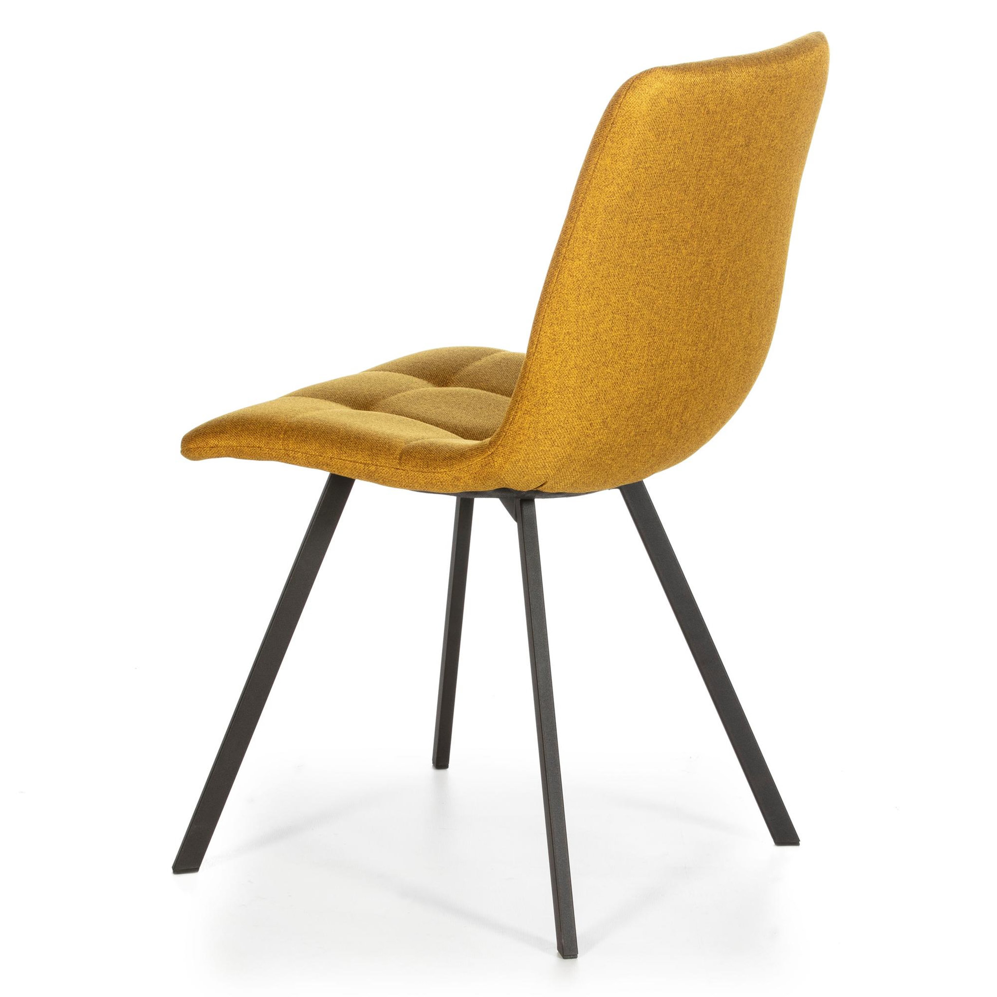 Voir la diapositive 3 : VS VENTA-STOCK Set de 2 chaises Salle à Manger Mila Tapissées Moutarde, 58 cm x 45 cm x 90 cm