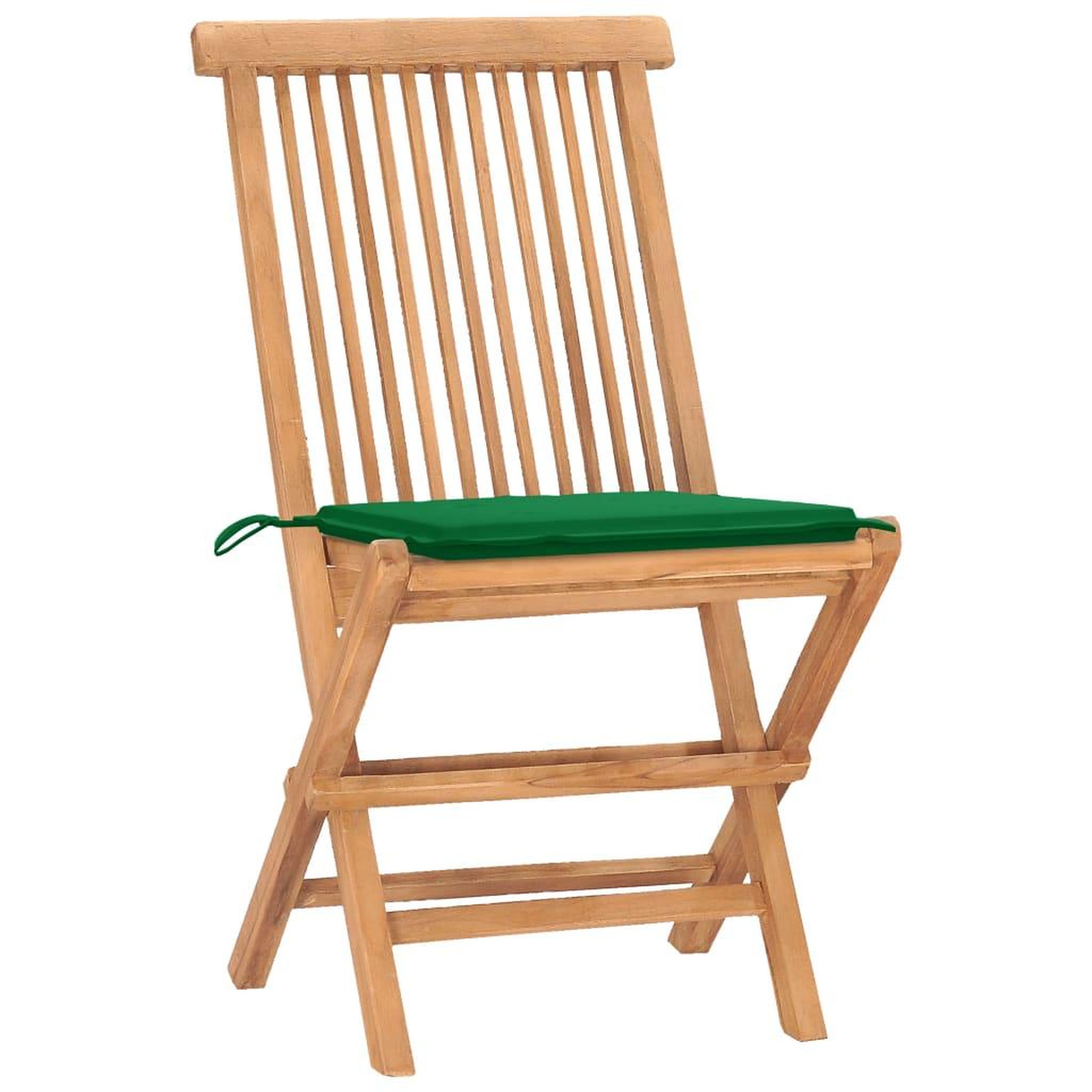 Voir la diapositive 2 : VIDAXL Ensemble a manger d'exterieur pliable avec coussin 3 pcs teck