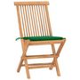 Voir la diapositive 2 : VIDAXL Ensemble a manger d'exterieur pliable avec coussin 3 pcs Teck