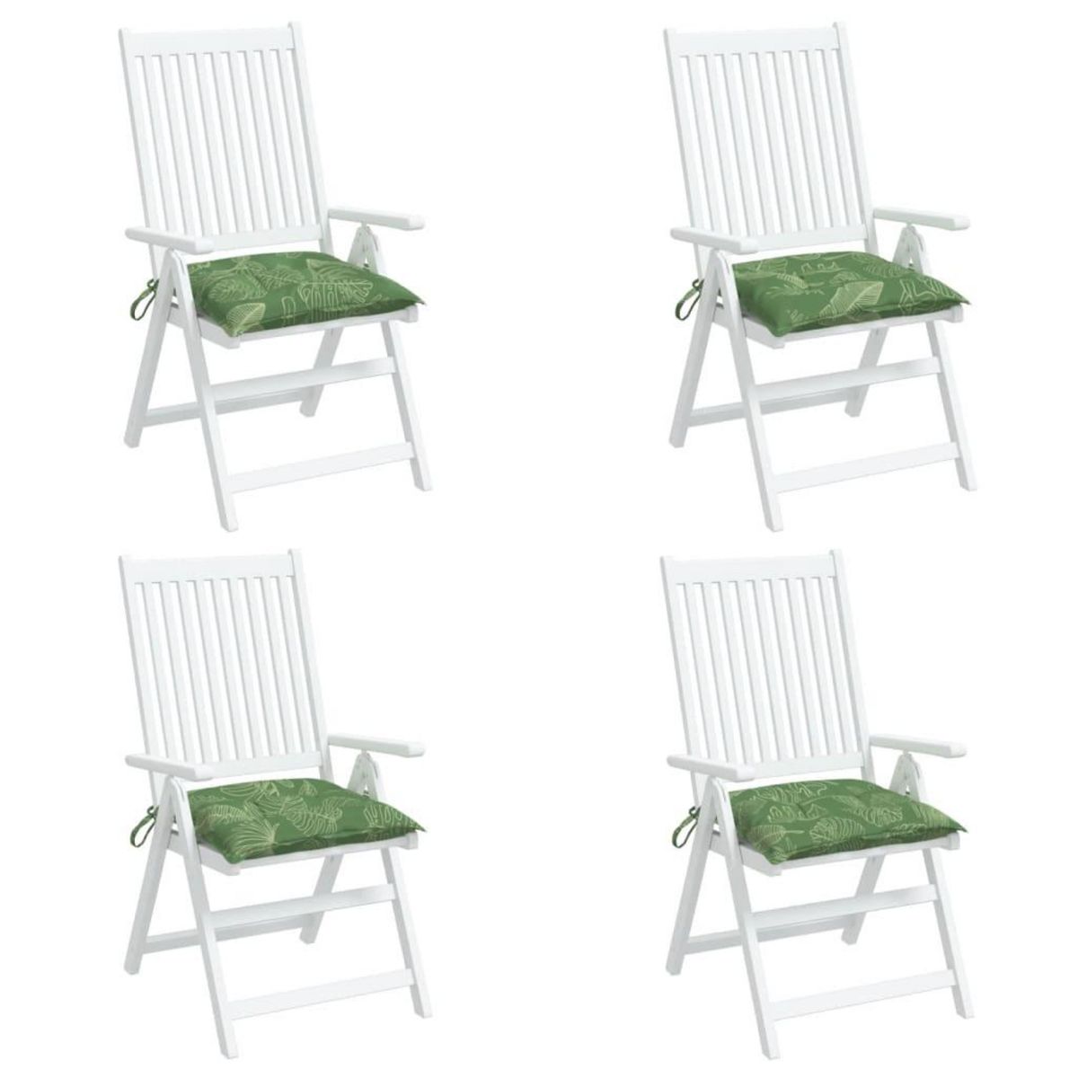 VIDAXL Coussins de chaise lot de 4 a motif de feuilles 50x50x7cm tissu