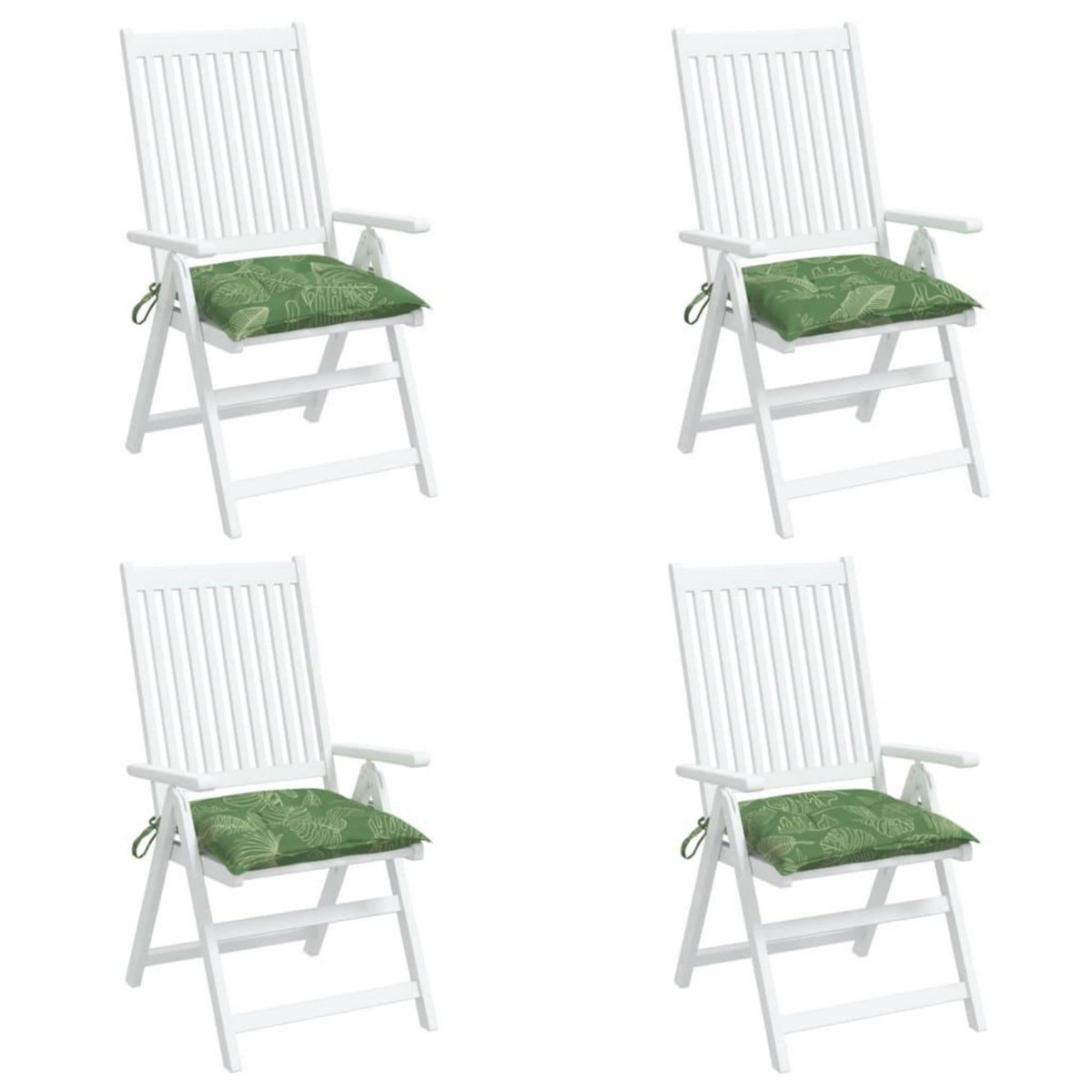 VIDAXL Coussins de chaise lot de 4 a motif de feuilles 50x50x7cm tissu