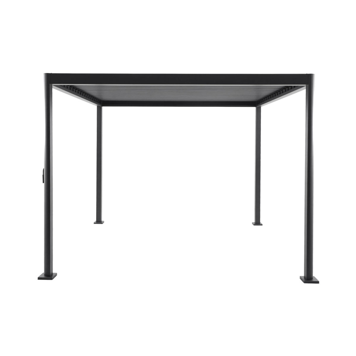 SWEEEK Pergola bioclimatique aux pieds arrondis aluminium et acier lames orientables 3x3m - Imperial