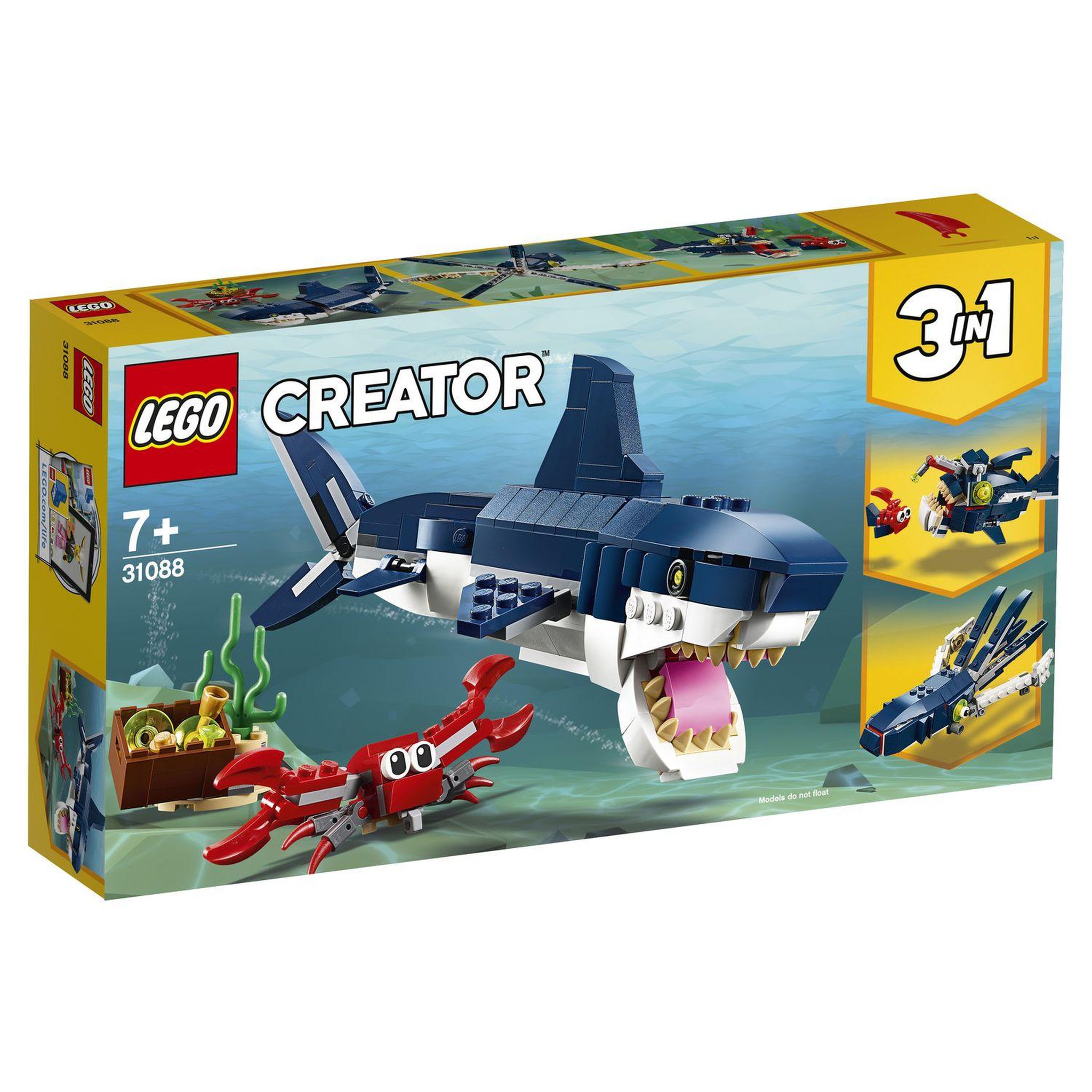 Voir la diapositive 2 : LEGO Creator 31088 - Les créatures sous-marines 3 en 1, Jouet de Construction d'Animaux Marins pour Enfants dès 7 ans 