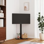 VIDAXL Meuble TV d angle 1 niveau pour 32 65 pouces noir