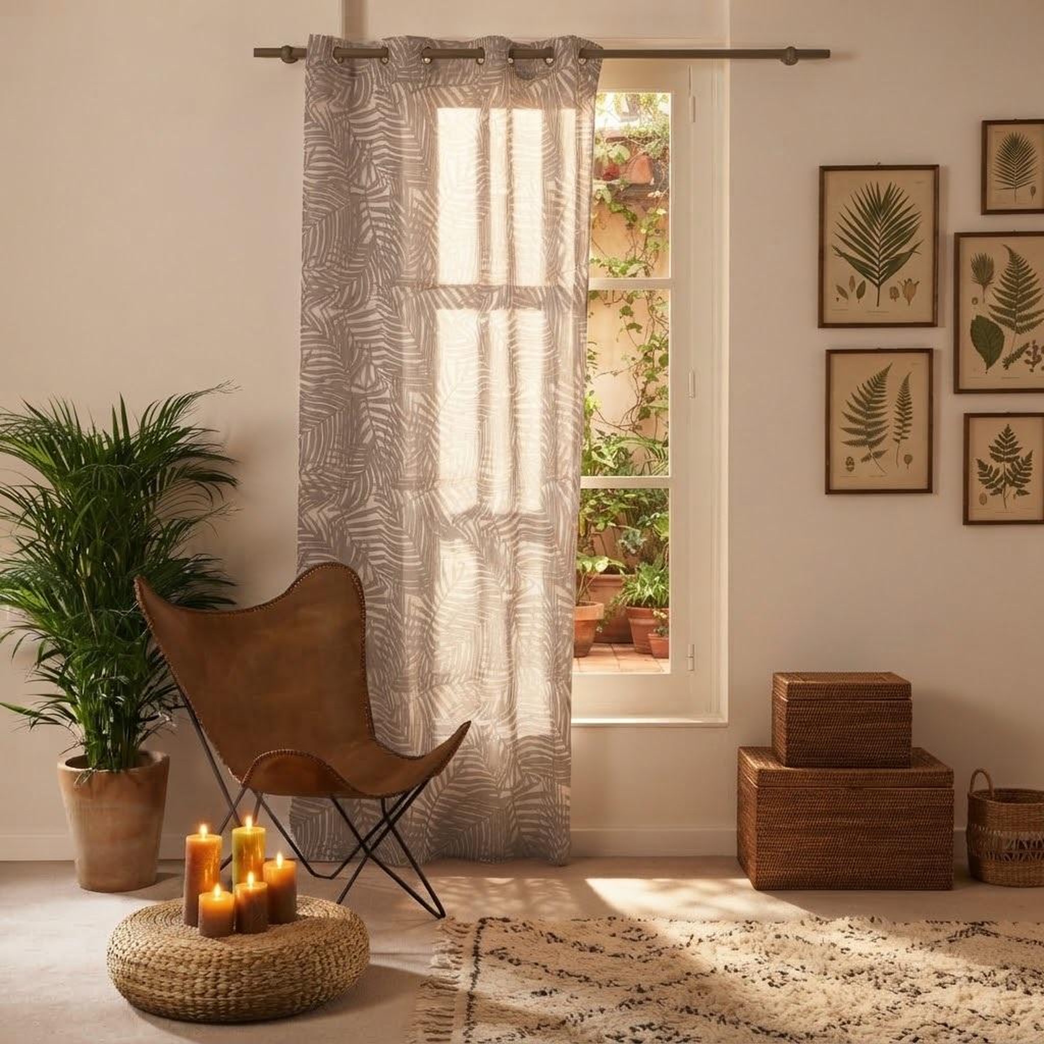 Voir la diapositive 2 : Eden Voilage a oeillets eucalys design et moderne