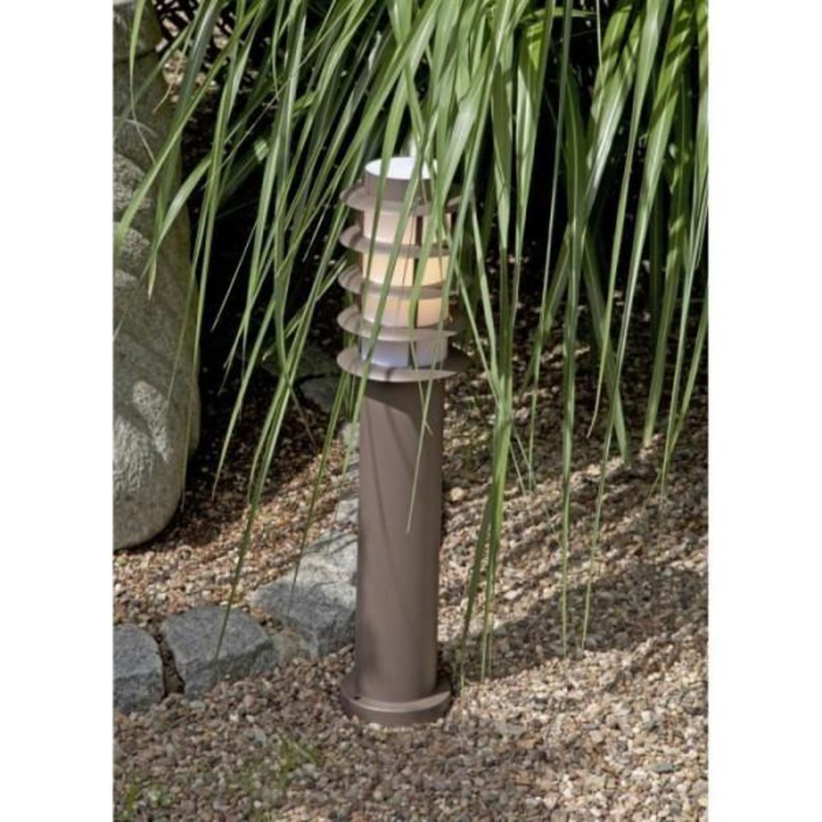 BRILLIANT Borne d'extérieur LED H51cm Oskar - BRILLIANT - Marron Rouille - Design Contemporain
