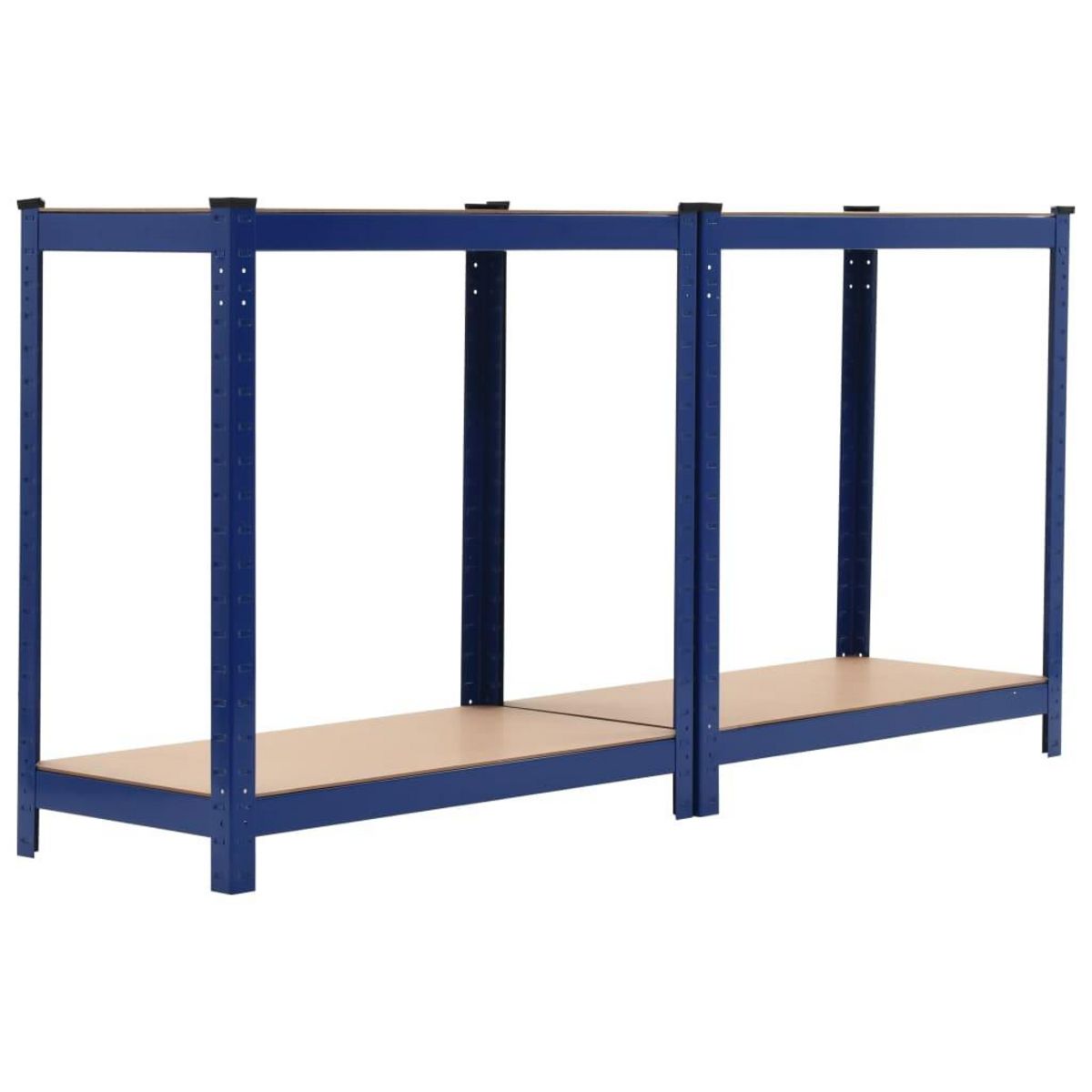 VIDAXL Etagere de rangement a 4 niveaux Bleu Acier et bois ingenierie