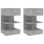 Voir la diapositive 1 : VIDAXL Tables de chevet 2 pcs Gris beton 40x35x65 cm