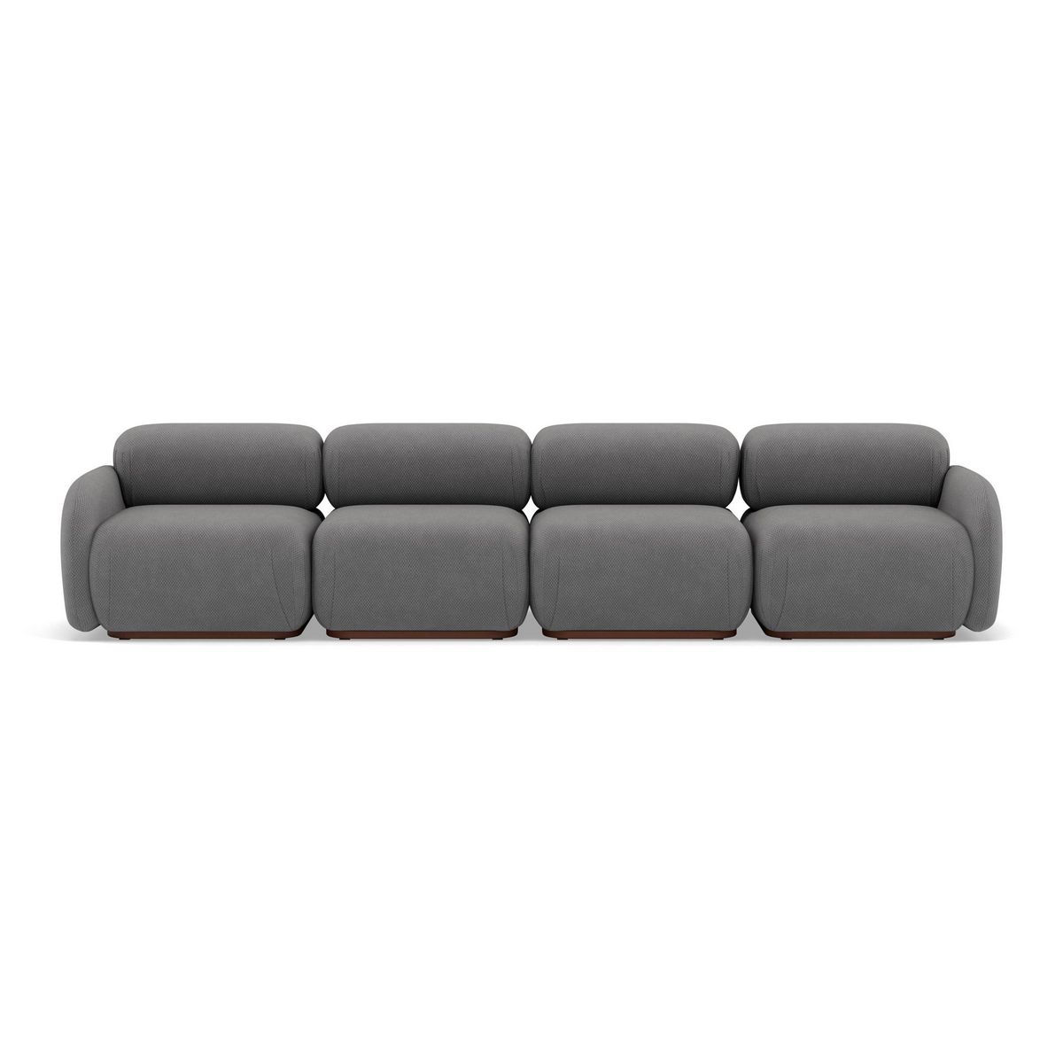 LISA DESIGN Penelope - canapé droit modulable 4 places en velours texturé