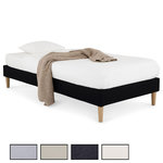 IDIMEX Sommier tapissier PAIMPOL 90 x 190 cm revêtement tissu. Coloris disponibles : Beige, Noir, Gris, Blanc