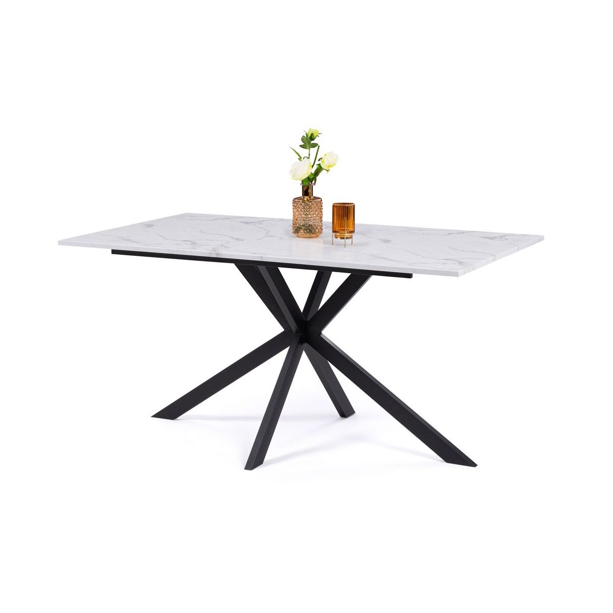 Table de séjour salle à manger effet marbre L160 cm ALMA