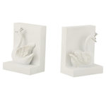 Paris Prix Lot de 2 Serre-Livres  Cygne  14cm Blanc & Argent