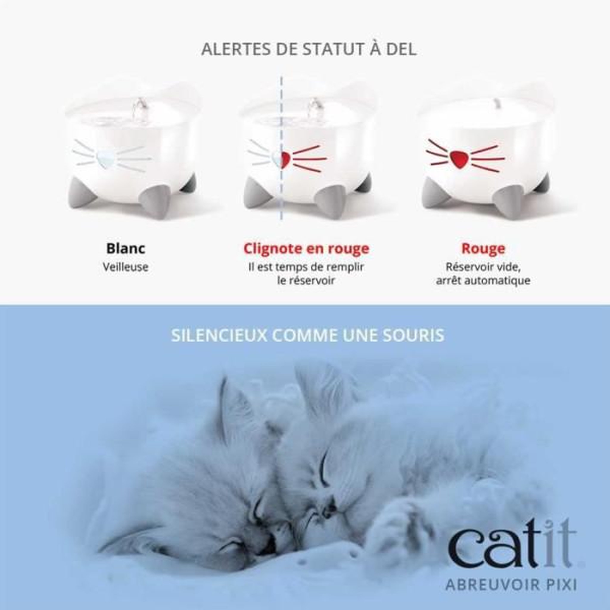 Voir la diapositive 4 : MARKET24 CAT IT Fontaine a eau automatique pour chat - 2,5 L - Blanc