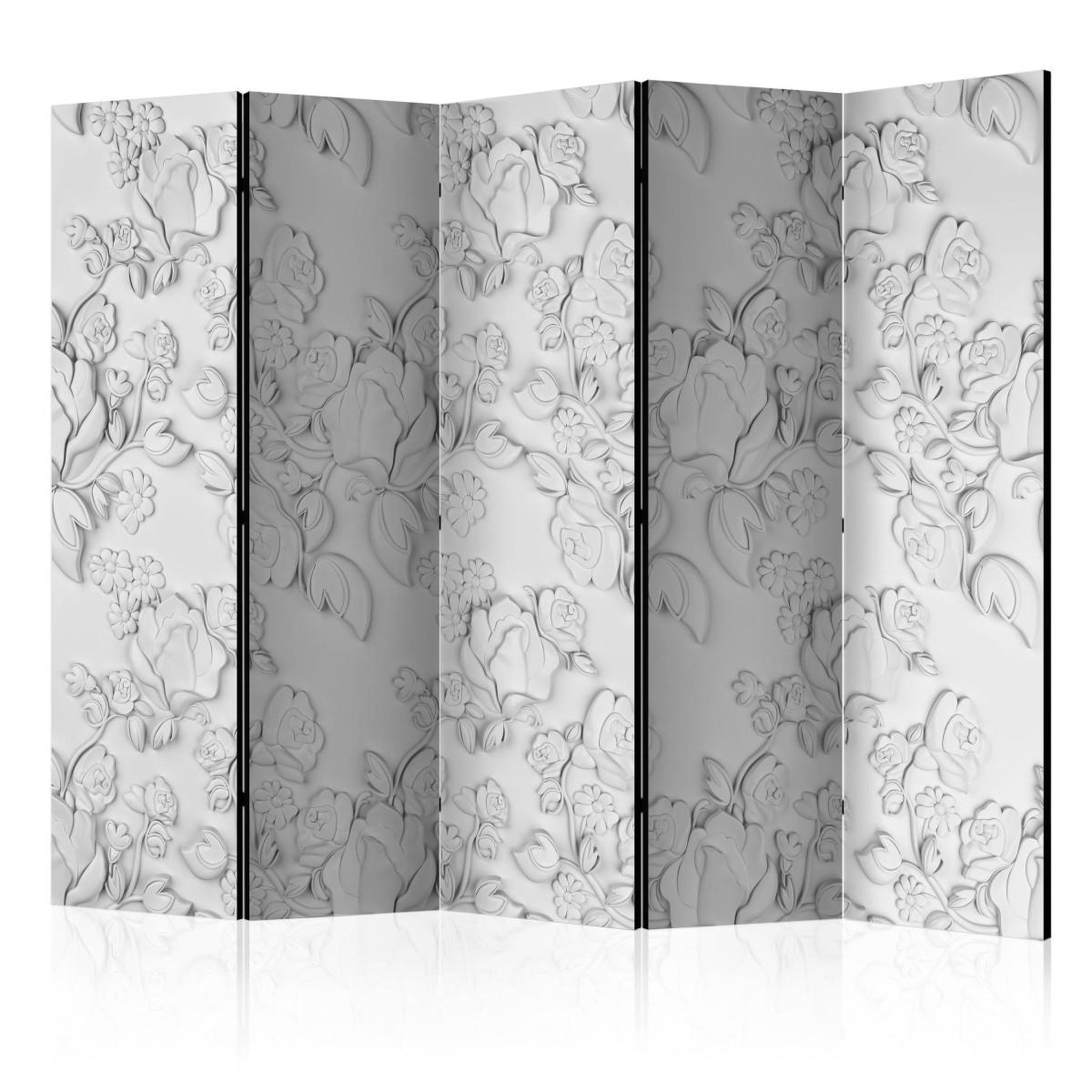 Paris Prix Paravent 5 volets  white ornament : roses  172x225cm