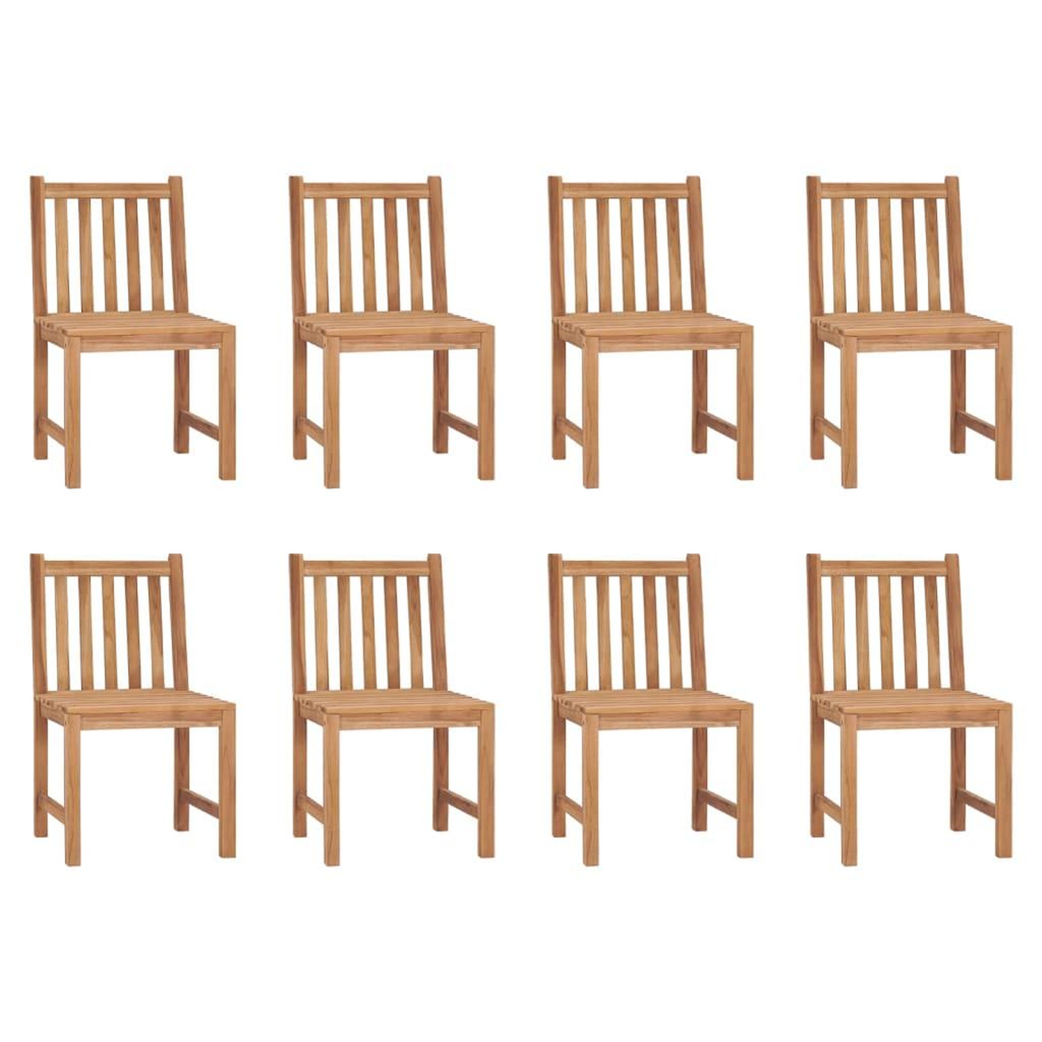 Voir la diapositive 1 : VIDAXL Chaises de jardin lot de 8 Bois de teck solide