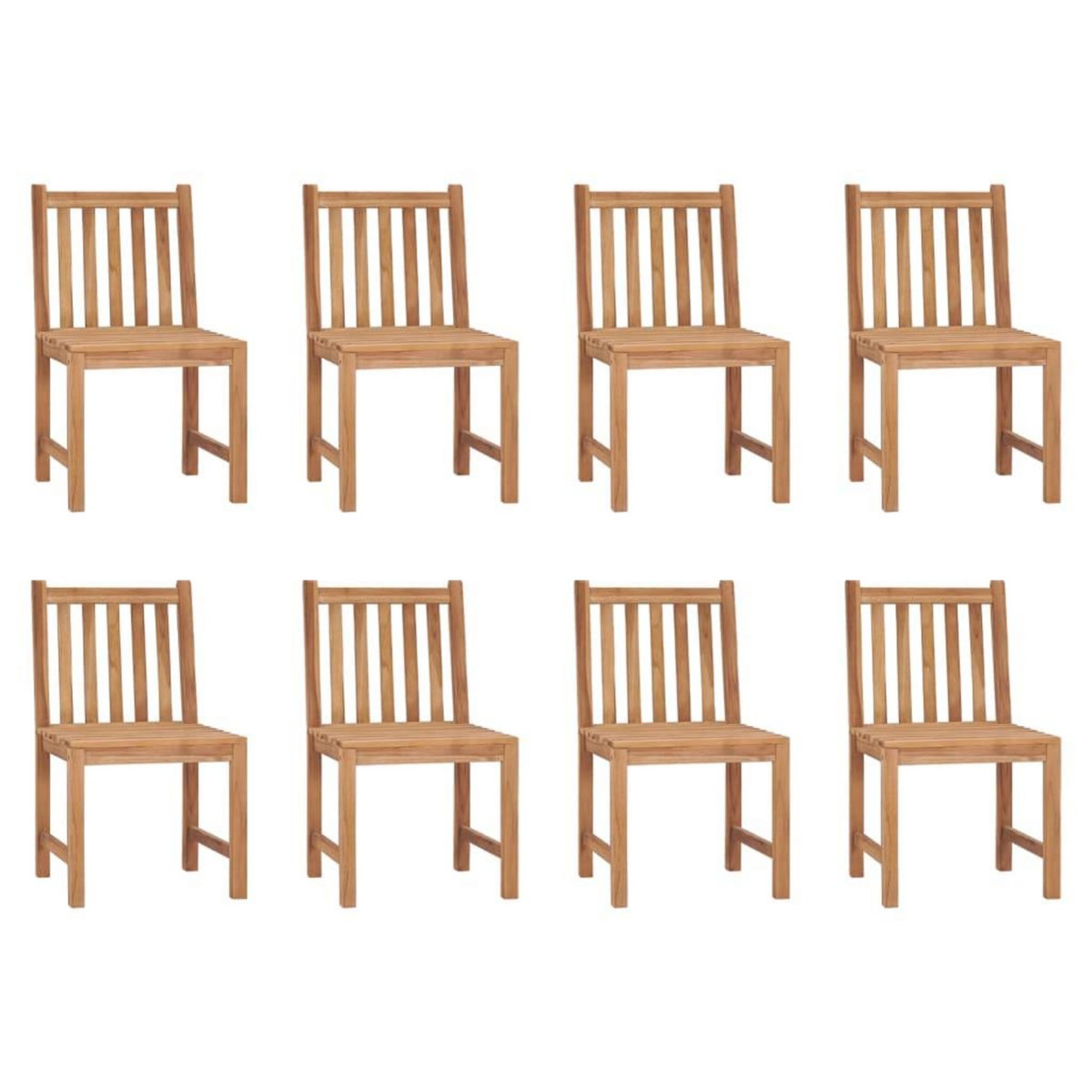 VIDAXL Chaises de jardin lot de 8 Bois de teck solide
