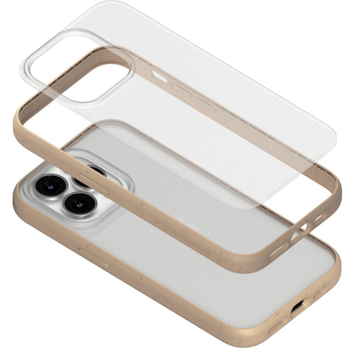 WOODCESSORIES Coque bumper iPhone 14 Pro Max transparent Taupe