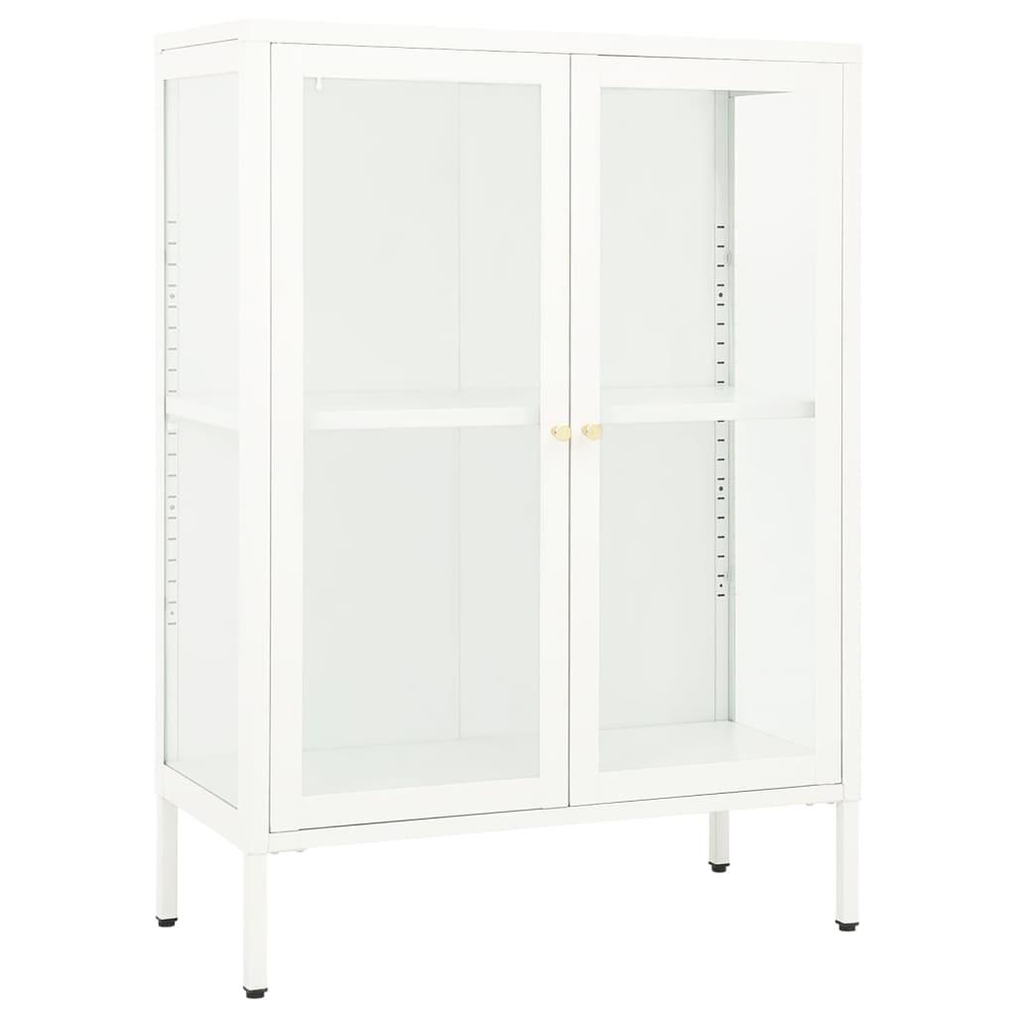 Voir la diapositive 2 : VIDAXL Buffet Blanc 75x35x105 cm Acier et verre