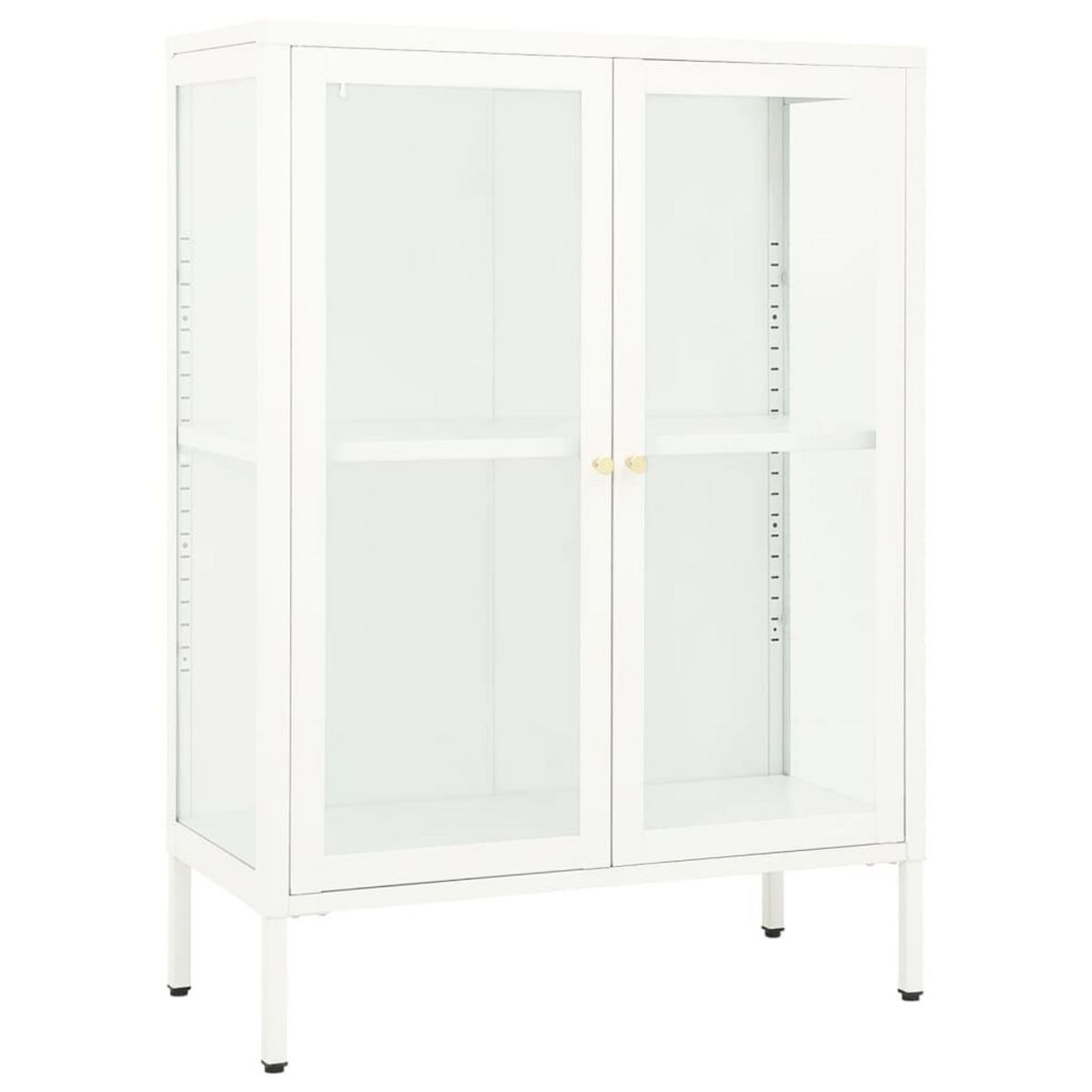 VIDAXL Buffet Blanc 75x35x105 cm Acier et verre